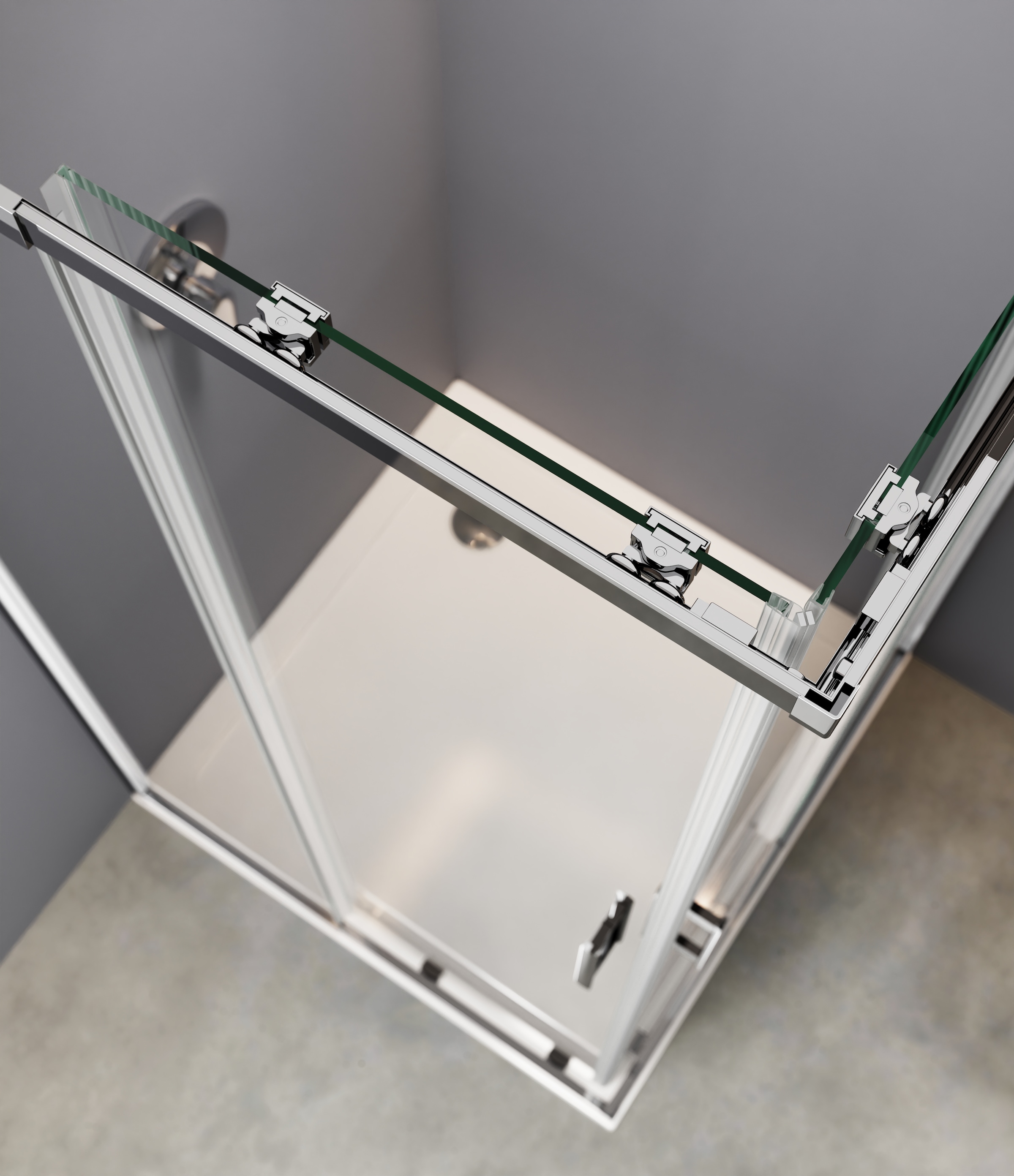 welltime Eckdusche »Trento Slimline« Verstellbereich 80-90cm, 5mm ESG, verbessertes Rollensystem