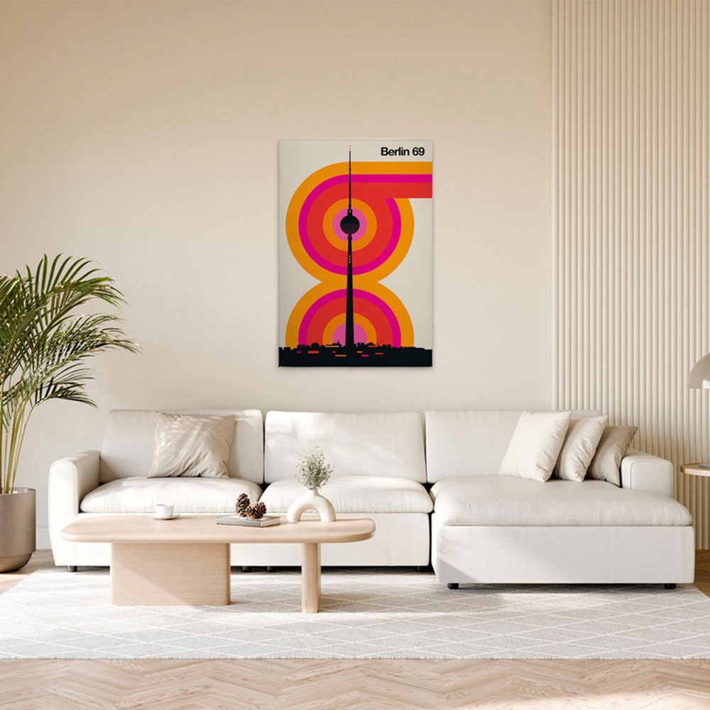 A.S. Création Leinwandbild »Berlin69 - Wandbild Creme Schwarz Orange Keilra günstig online kaufen