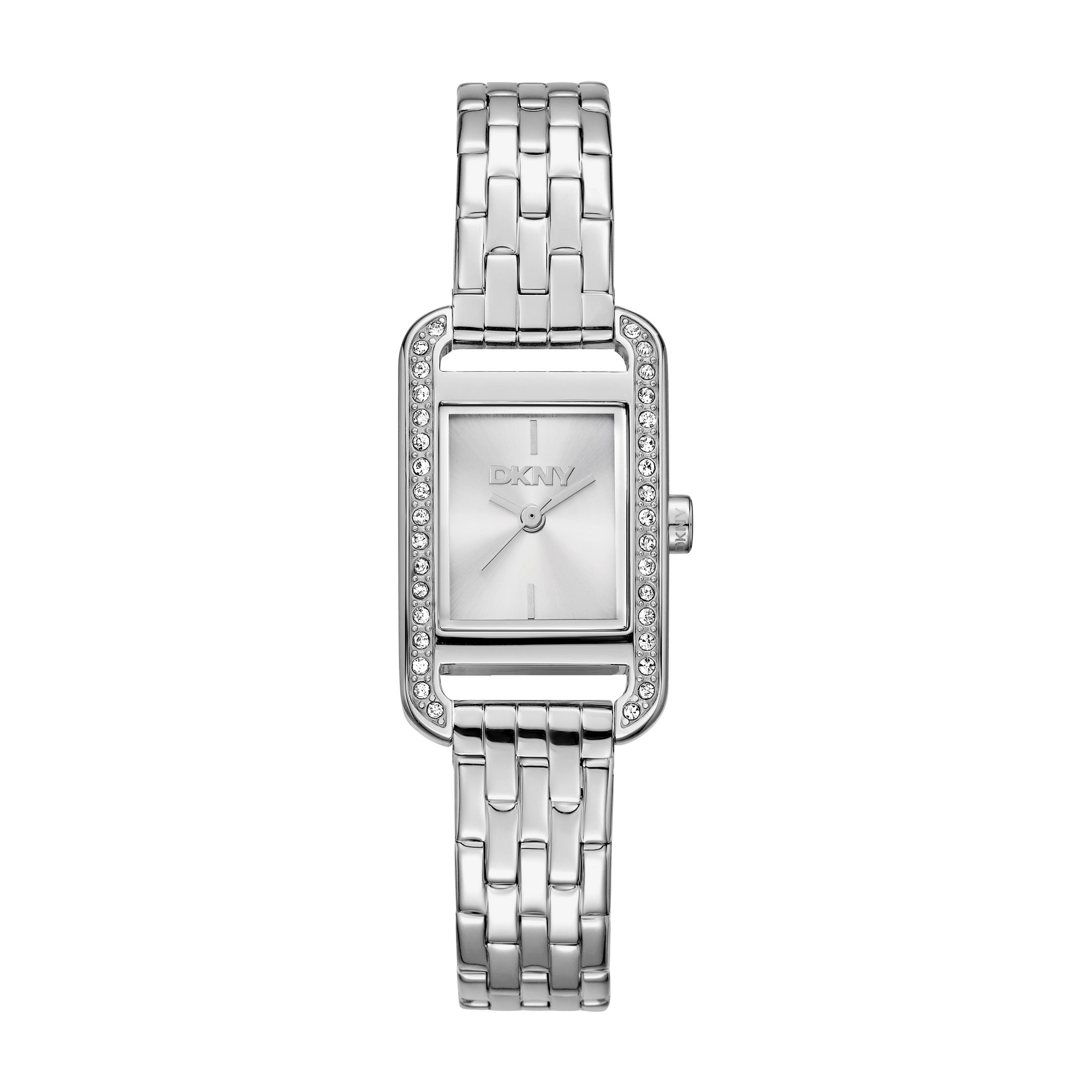 DKNY Quarzuhr »Signature square Watch« Armbanduhr, Damenuhr, Edelstahlarmband, analog