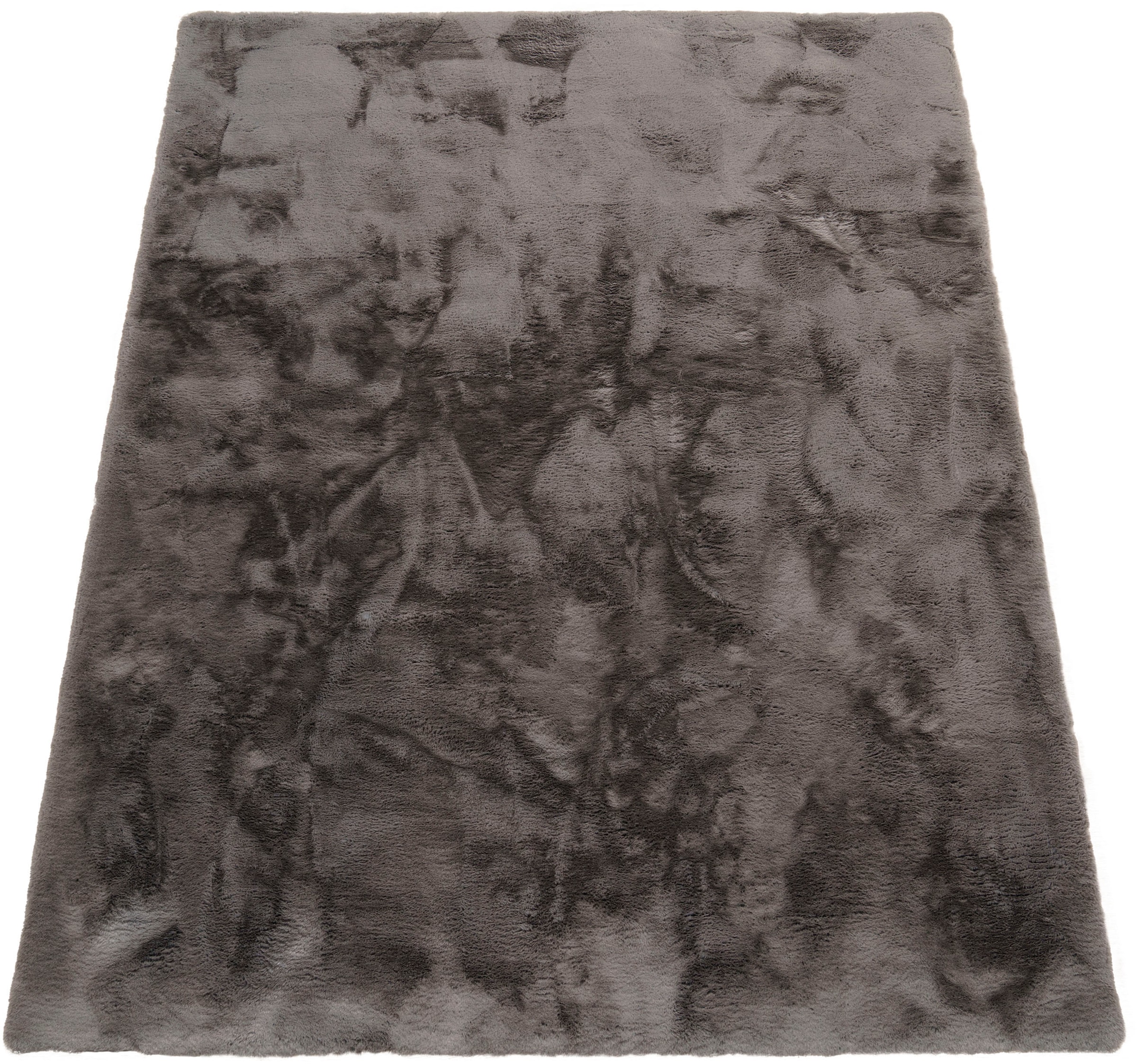 Paco Home Hochflor-Teppich »Rabbit Deluxe 860«, rechteckig, 39 mm Höhe, Kunstfell, Uni-Farben, sehr weicher Flor, Wohnzimmer, Schlafzimmer