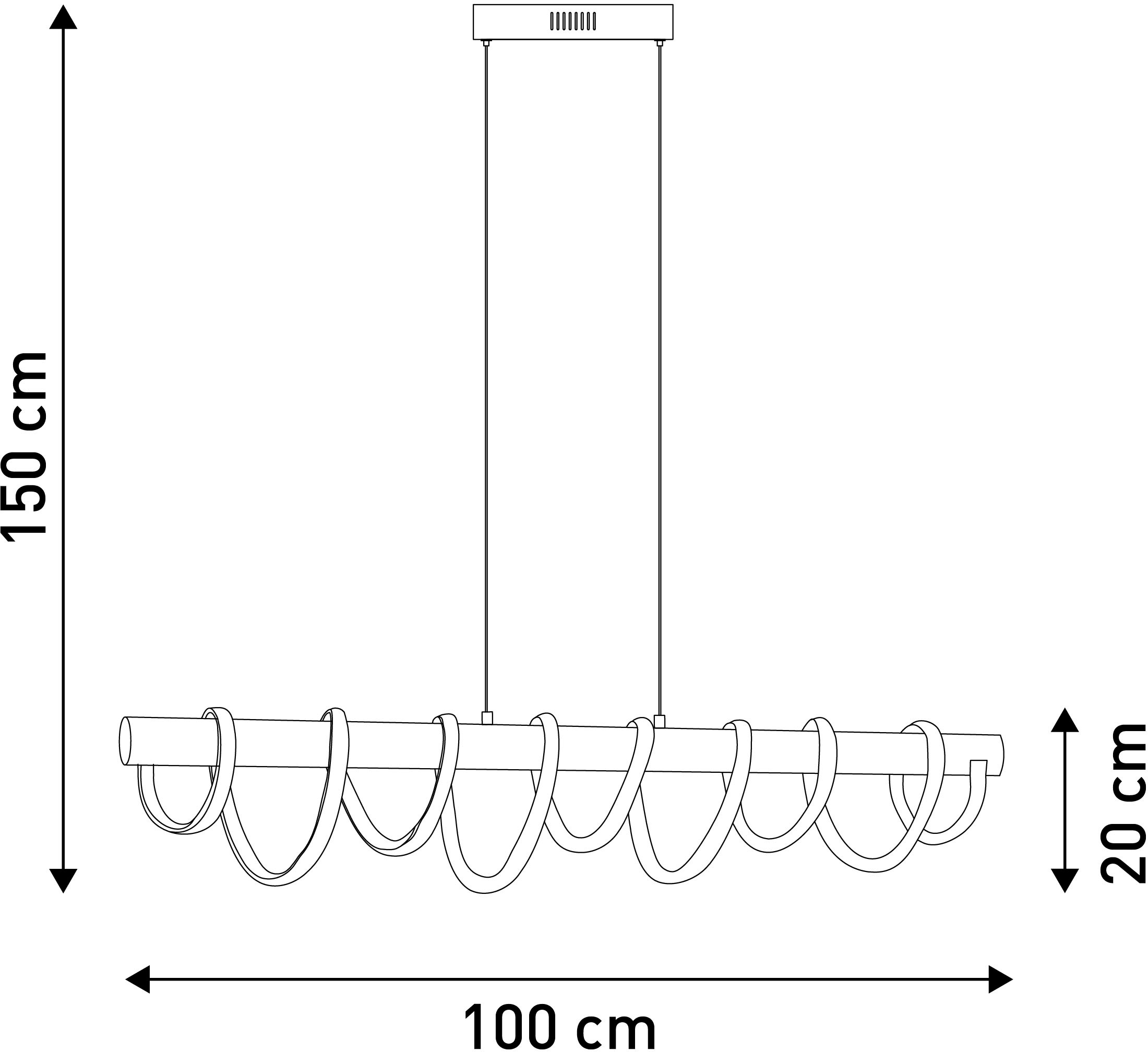näve LED Pendelleuchte »Belleza«, 1 flammig, Leuchtmittel LED-Modul | LED fest integriert, Hängeleuchte warmweiß, 3-Stufen-dimmbar, 35W, L:100cm, silberfarben