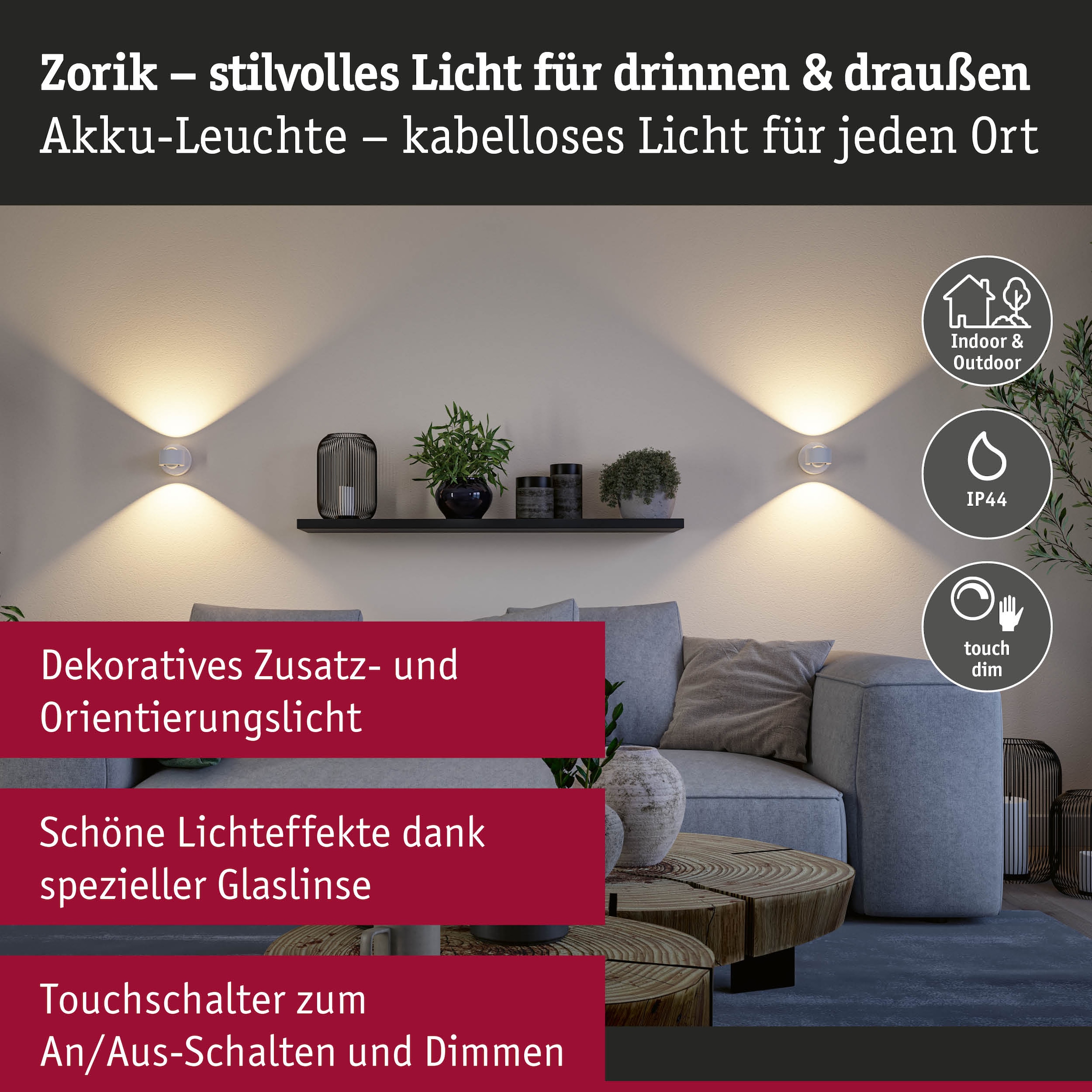 Paulmann LED Wandleuchte »Zorik dim 2,2W« LED-Modul 2 Stk. Dimmbar