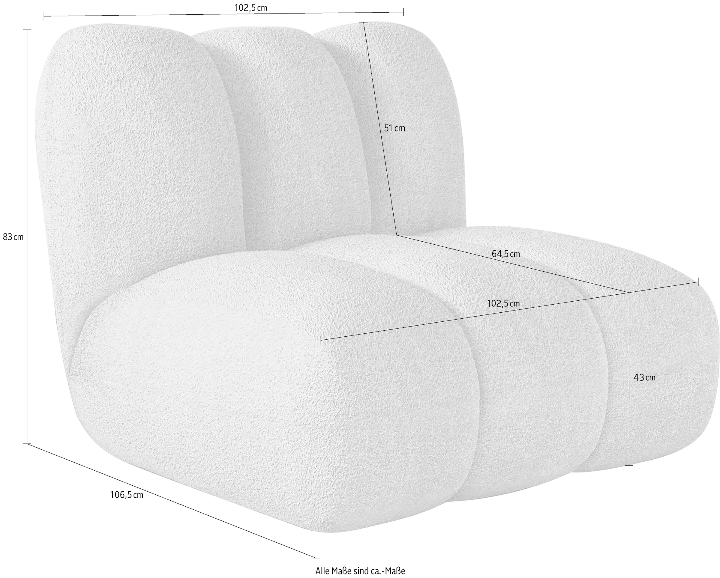 LeGer Home by Lena Gercke Sessel »Priya Loungesessel, moderne Steppung, auch in Bouclé« perfektes Einzelstück, gemütlich und modern, B/T/H: 90/106/84 cm