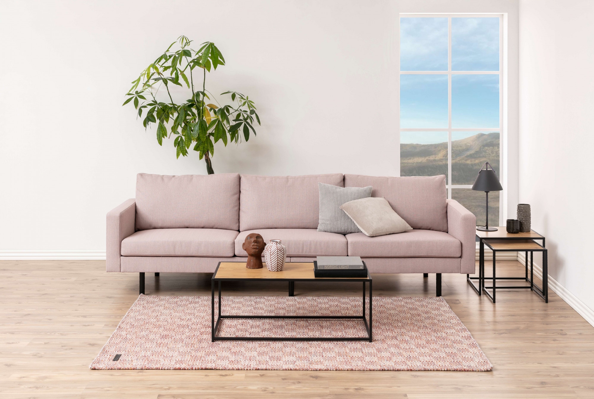 ACTONA GROUP Couchtisch »Seaford«, Sofatisch, Wildeicheoptik, Gestell aus schwarzem Stahl, L: 100 cm