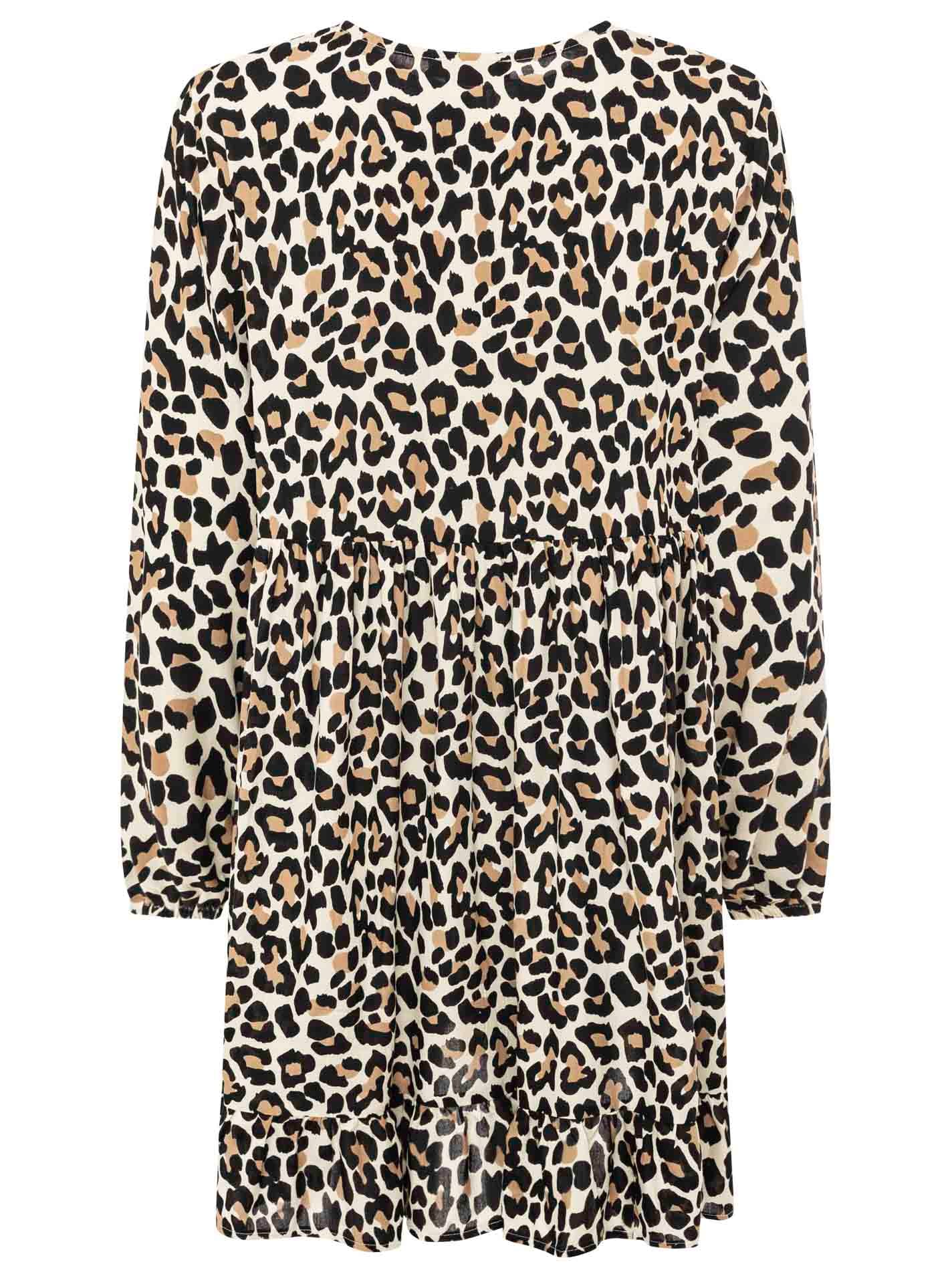 Zwillingsherz Sweatkleid »"Leo Dream"« Leomuster, figurumspielend, pinke Tassel, lange Ärmel