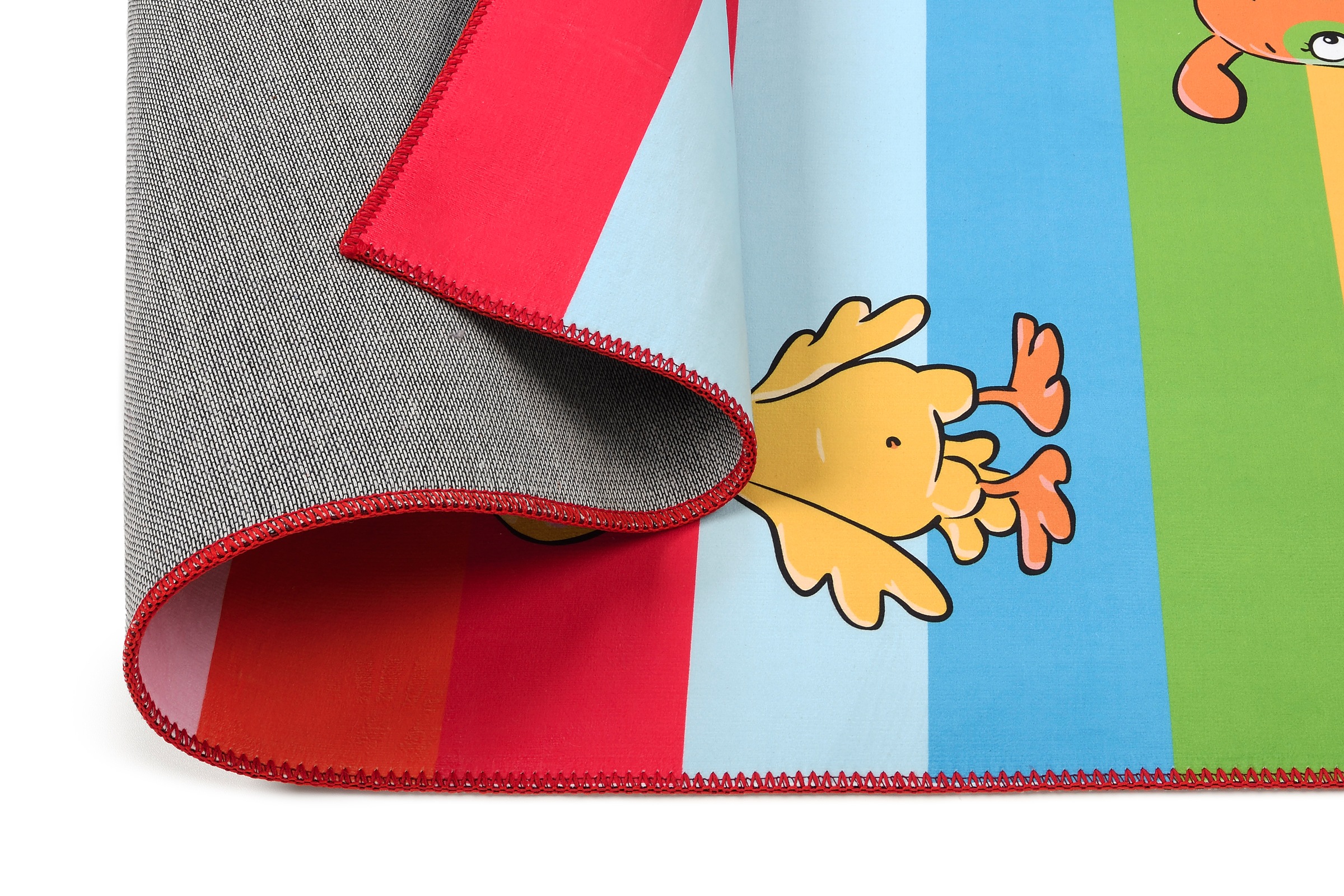 Die Lieben Sieben Kinderteppich »LS-230«, rechteckig, 6 mm Höhe, bedruckt, gestreift, niedliches Tier Motiv