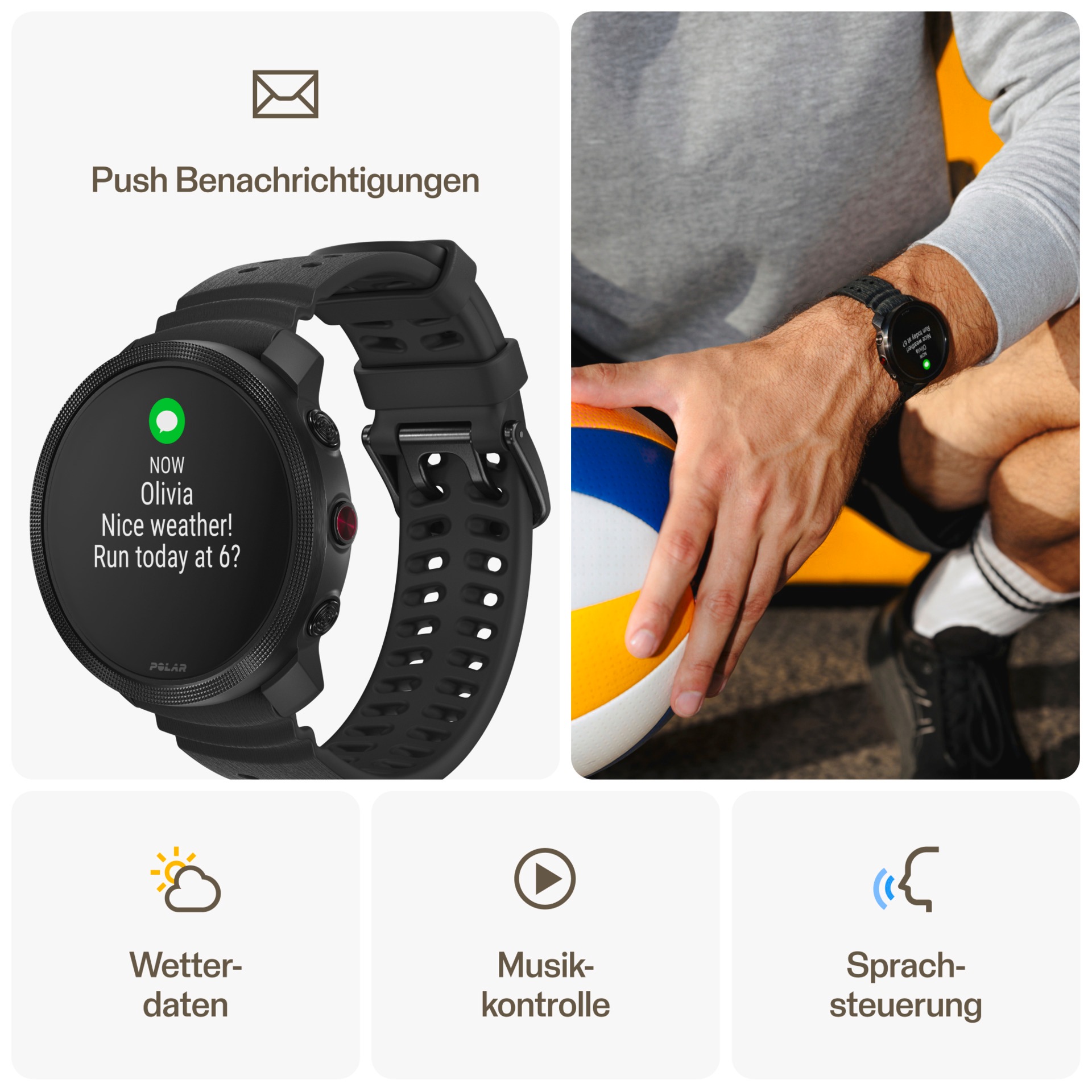 Polar Smartwatch »VANTAGE M3 S-L«, (3,3 cm / 1,28 Zoll), Proprietär, 32 GB