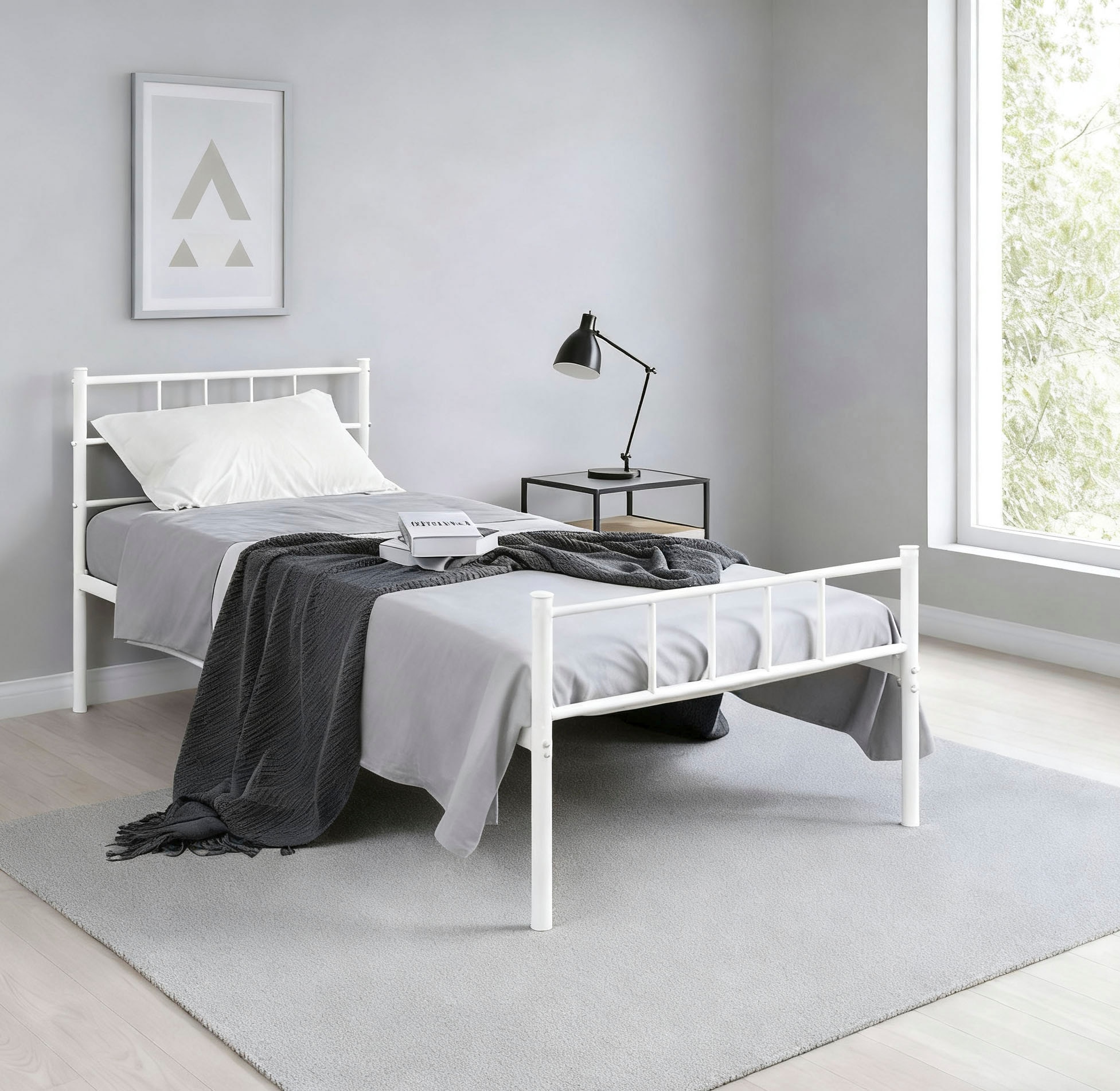 OTTO home Metallbett »Amrum Bett Bettgestell Bettrahmen Einzelbett Doppelbett Stahlbett« 2m Länge und in 4 Breiten wählbar - 90, 140, 160, 180 cm,  Schlafzimmerbett inkl. 26 Lattenroste zum Schutz der Matratze