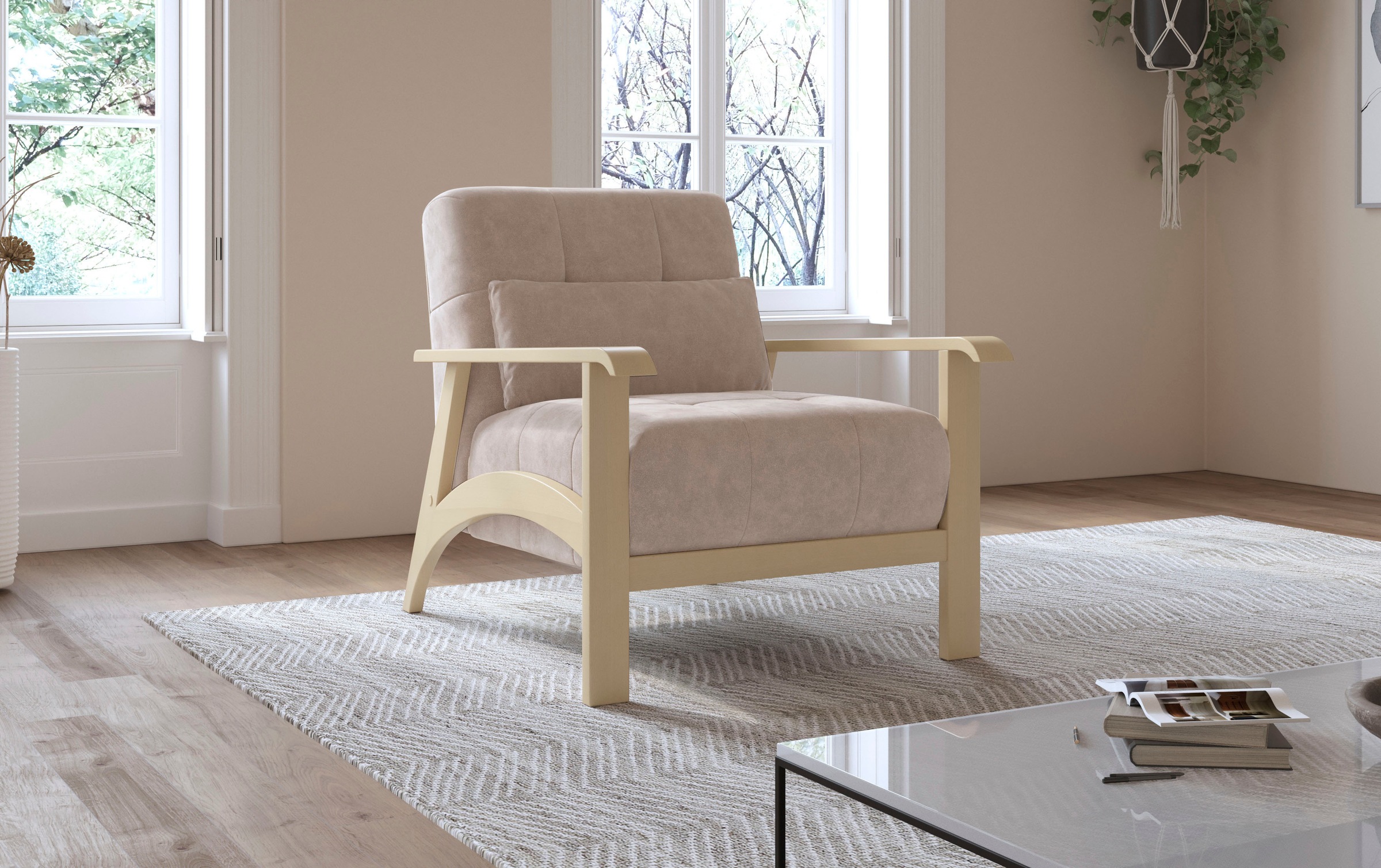 sit&more Sessel »Billund«, Armlehnen aus Buchenholz in natur, verschiedene günstig online kaufen