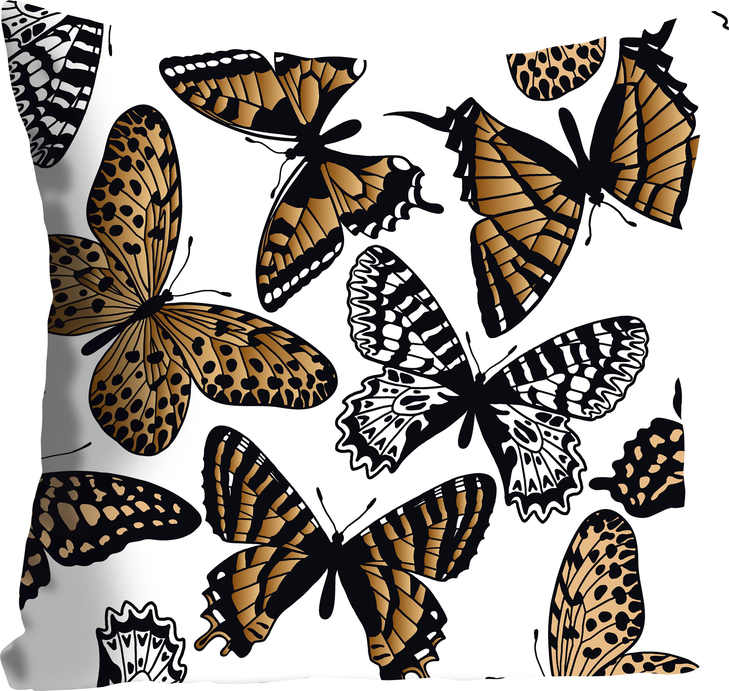 queence Dekokissen »Butterfly«, Kissenhülle,Braune Schmetterlinge,Zarte Mus günstig online kaufen
