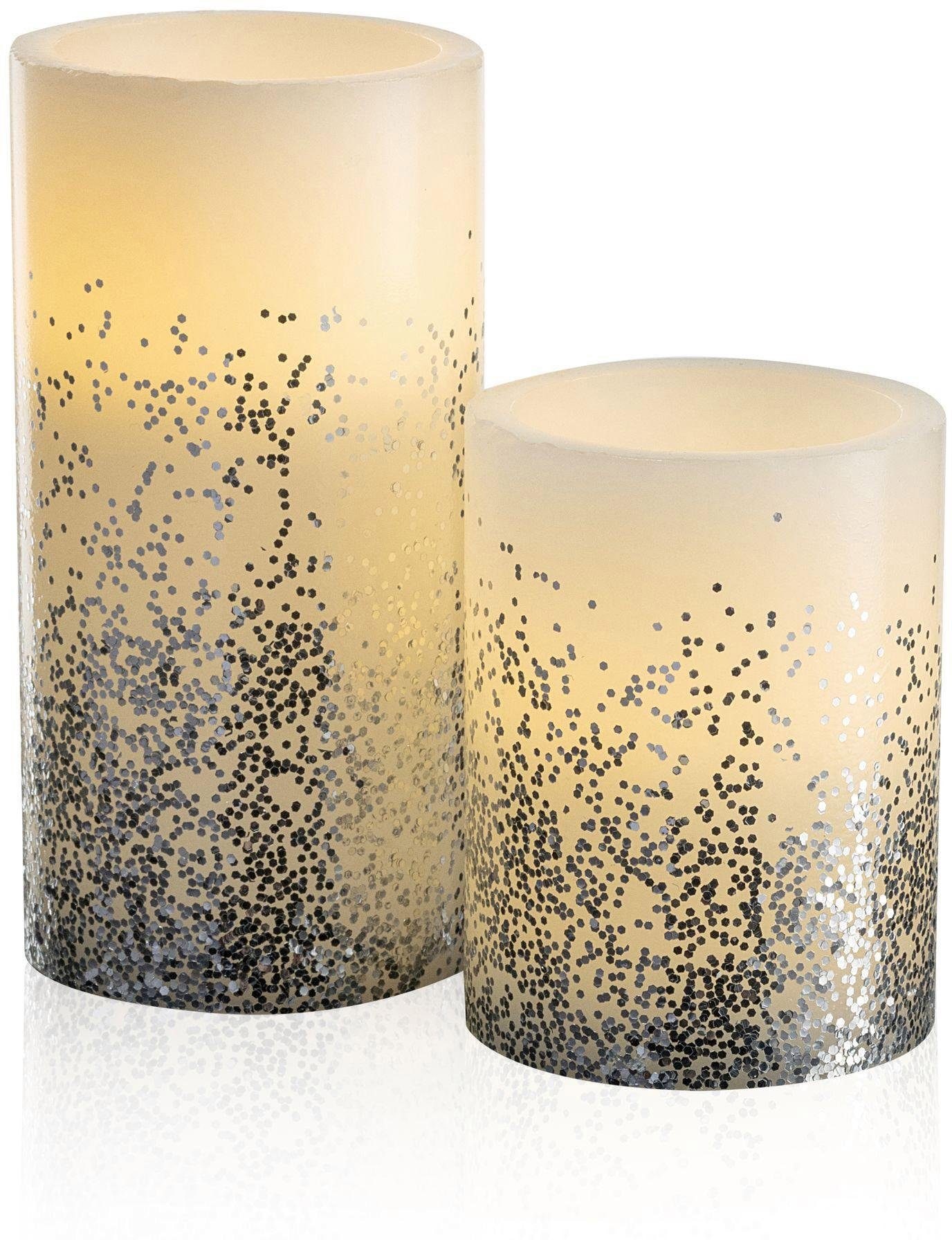 Pauleen LED Dekolicht »LED-Kerze Glowing Glitter Candle, 2er Set« günstig online kaufen