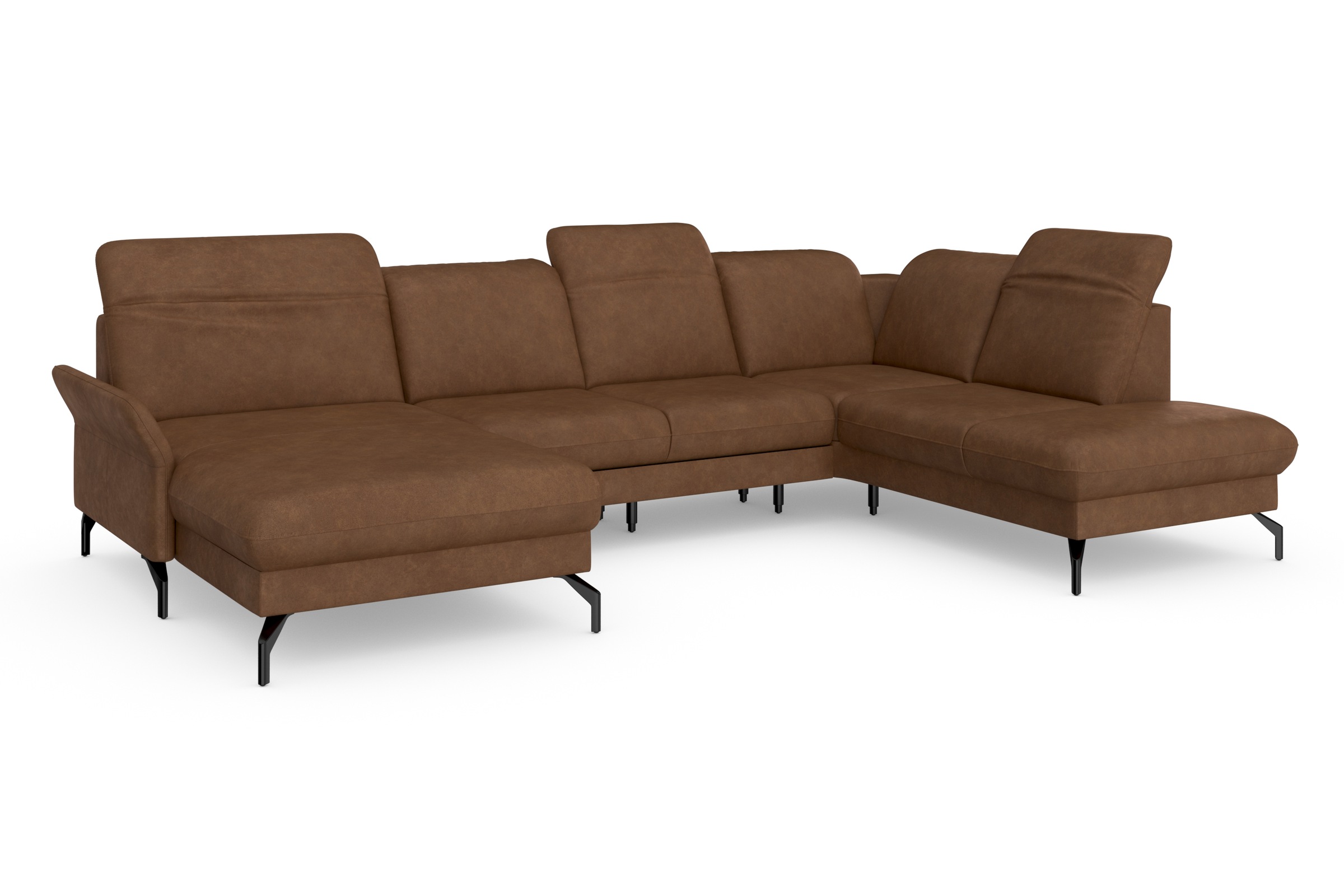 sit&more Wohnlandschaft »Fashion U-Form«, wahlweise mit Kopfteilverstellung, Vorziehsitz, motorisch, Metallfüße