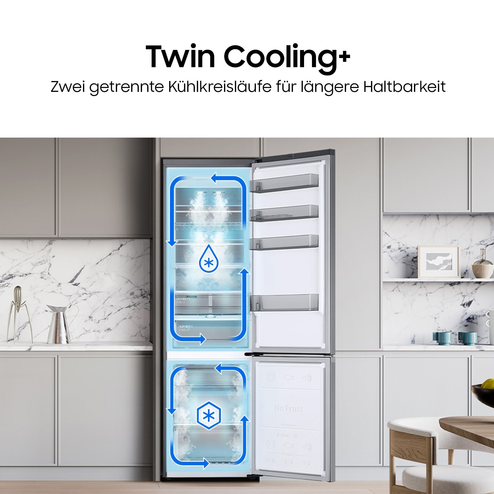 Samsung Kühl-/Gefrierkombination 7300A Serie »RB38C607AS9« 203 cm hoch 59,5 cm breit