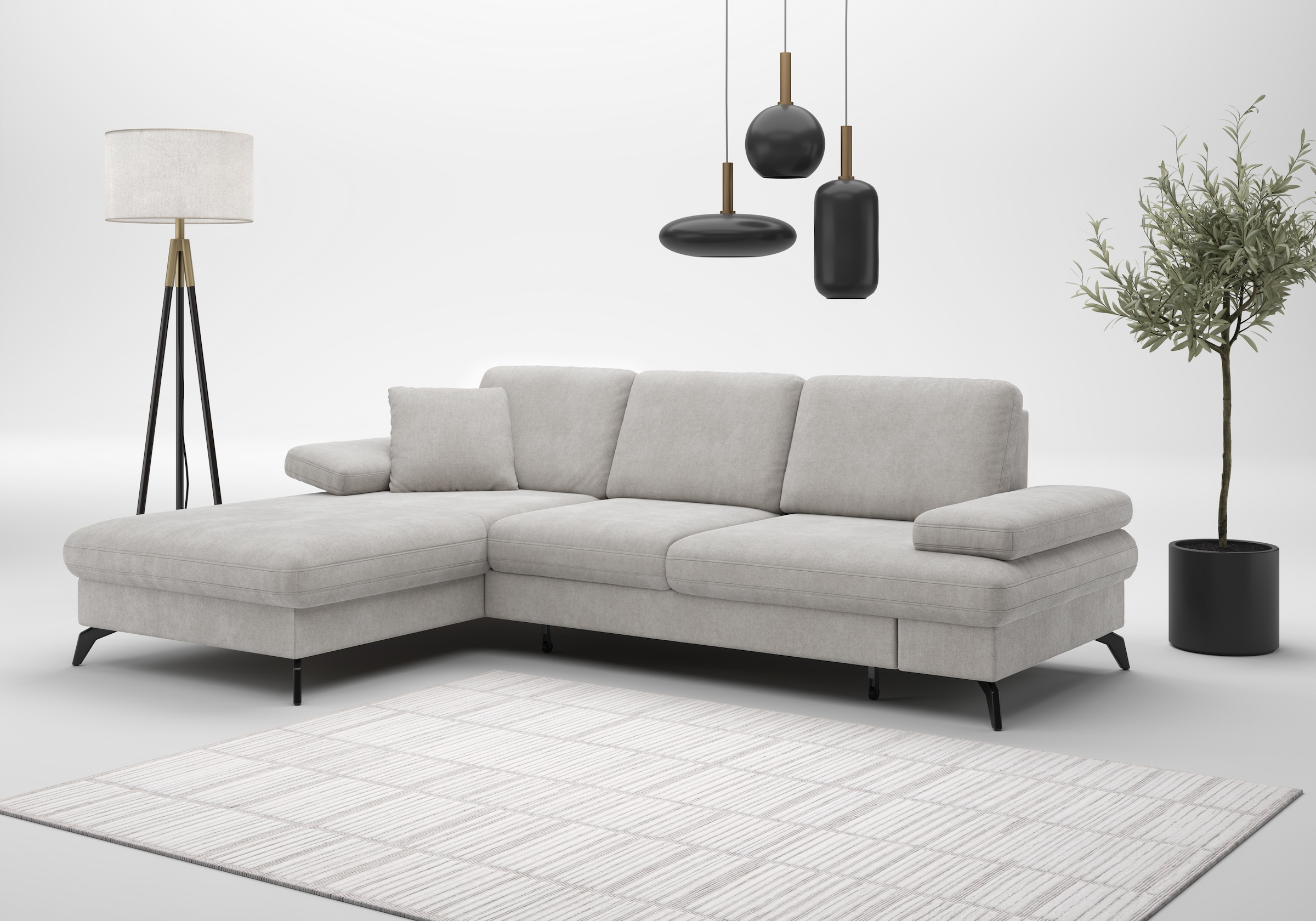 sit&more Ecksofa »Morris L-Form«, mit Bettfunktion, bzw. XXL-Sitzfläche, Ar günstig online kaufen