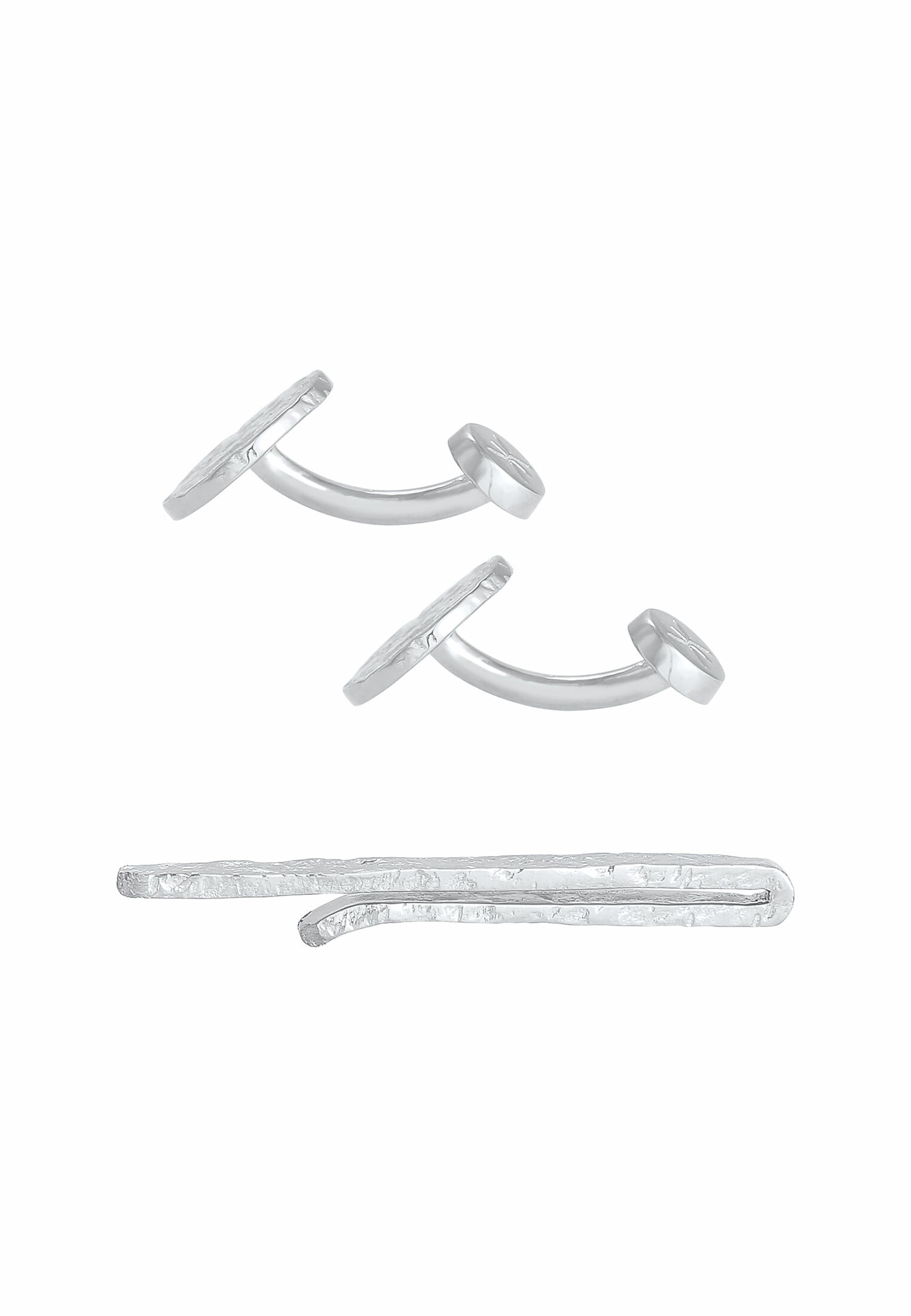 Kuzzoi Krawattennadel Struktur Set bestellen Silber« online »Manschettenknöpfe Krawattennadel