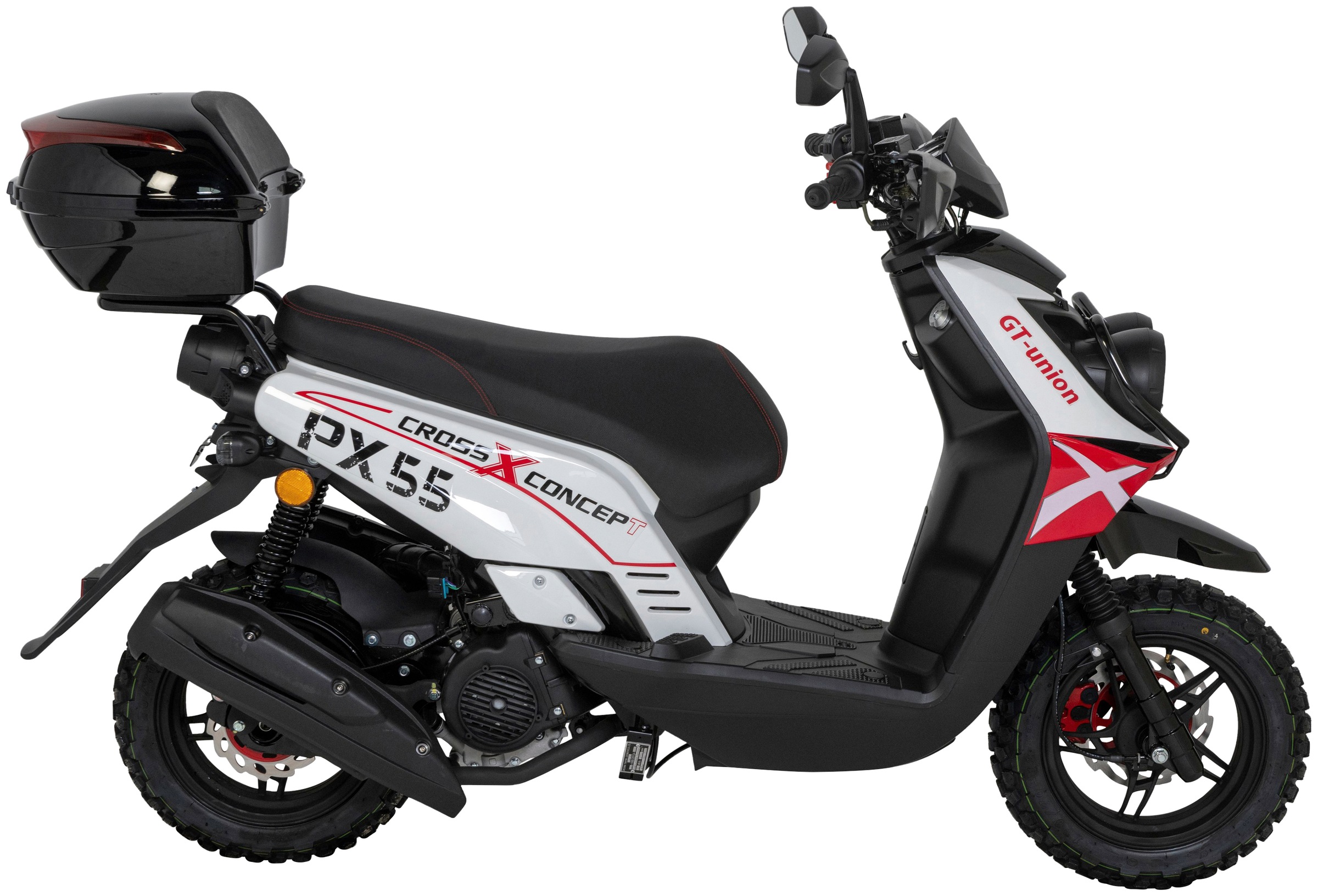 GT UNION Motorroller »PX 55 Cross-Concept«, 50 cm³, 45 km/h, Euro 5, 3 PS,  (Set), mit Topcase jetzt im %Sale