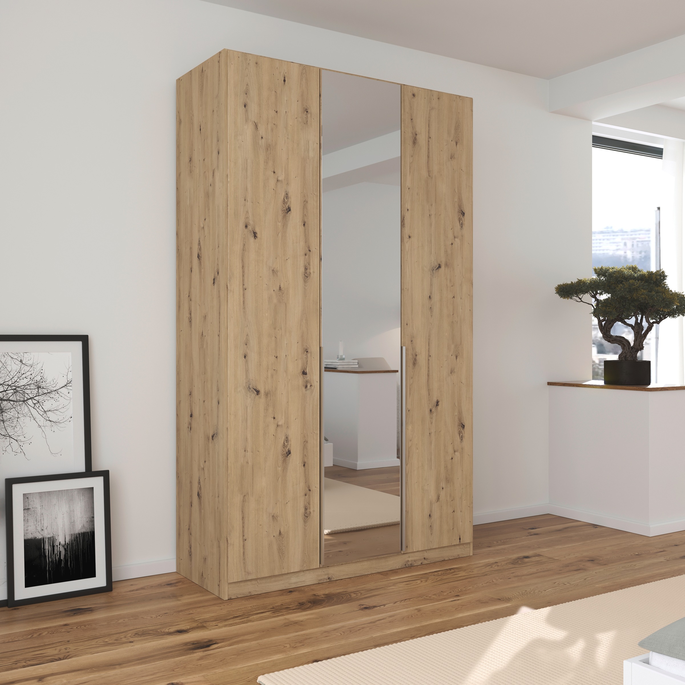 rauch Drehtürenschrank »Kleiderschrank Schrank Garderobe AGORDO mit Dekor- oder Hochglanzfront«, (in zwei Griff-Farben), durchdachte Innenausstattung, in 6 Breiten und 2 Höhen MADE IN GERMANY