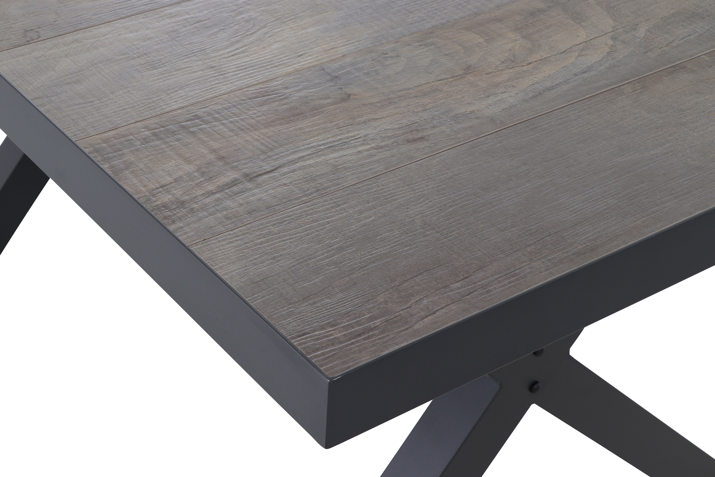 Siena Garden Gartentisch »SINCRO Ausziehtisch 160/200x90cm matt anthrazit« Aluminiumgestell matt anthrazit, Tischplatte aus Keramik, washed grey