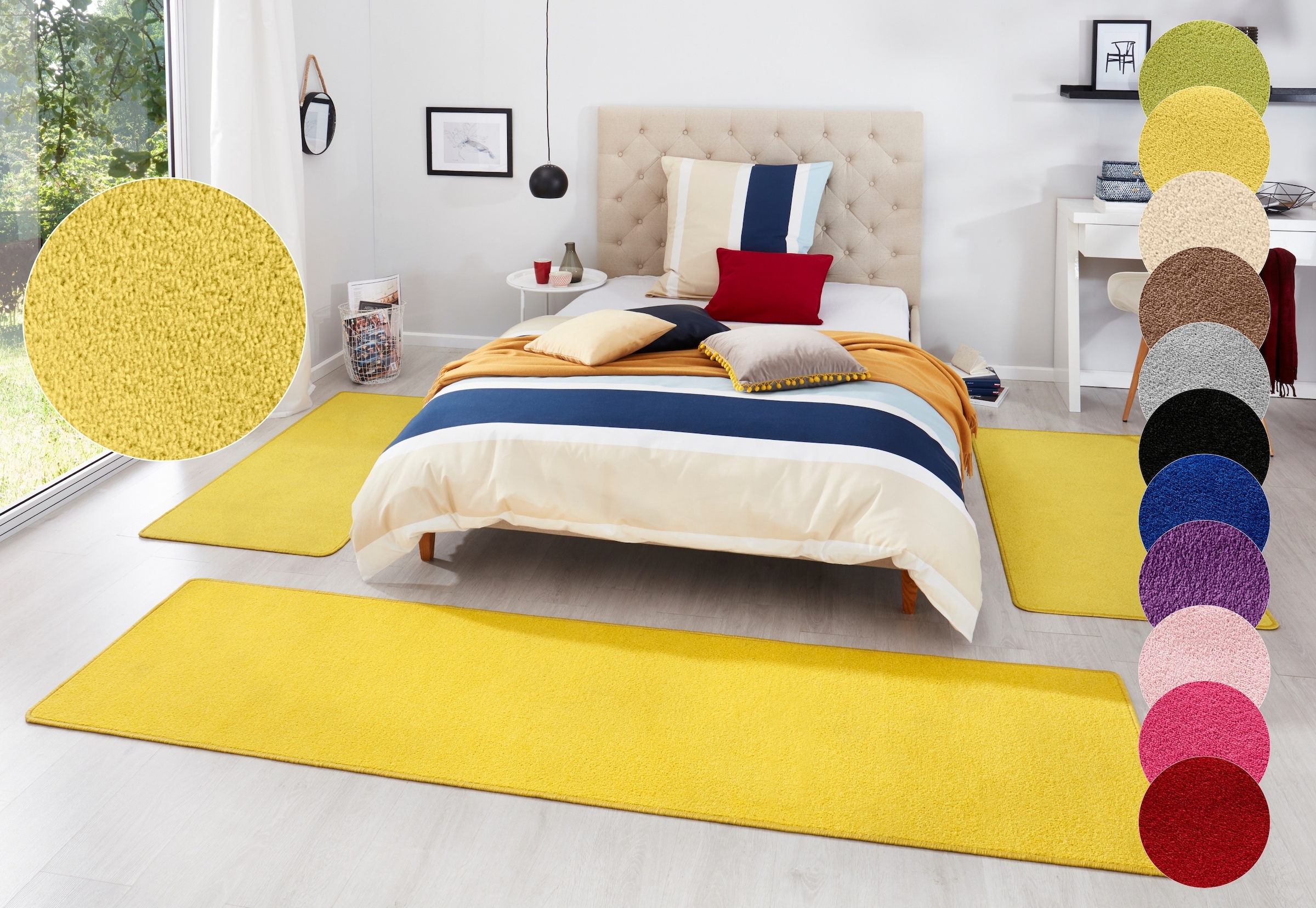 HANSE Home Bettumrandung »Fancy« Höhe 7 mm 3 Stk. tlg. Unifarben, Bettvorle günstig online kaufen