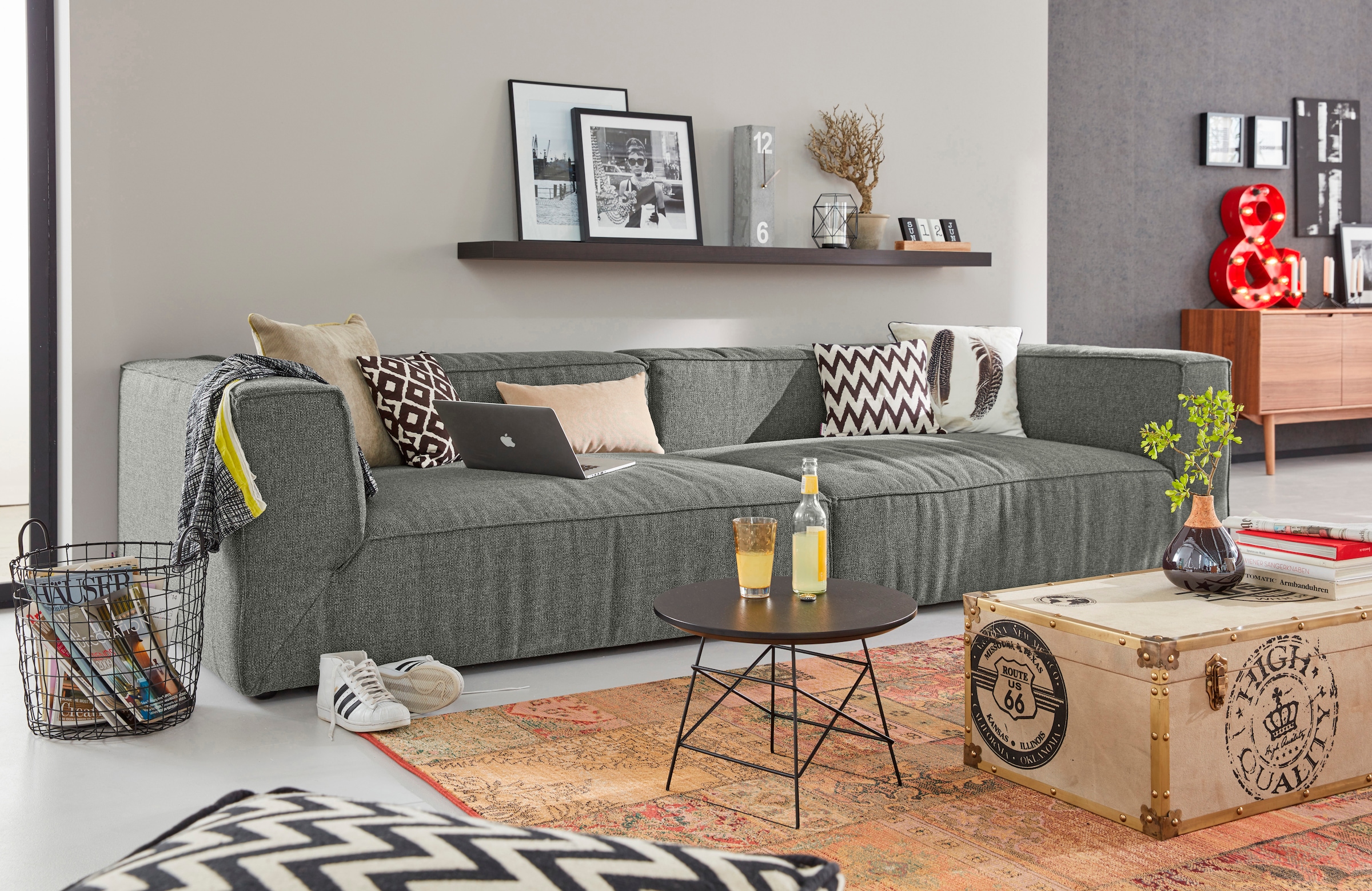 Loungemöbel, und Candy Fein- »Enisa«, Big-Sofa stylisches auf Zeitloses in kaufen und 3C Breitcord Rechnung