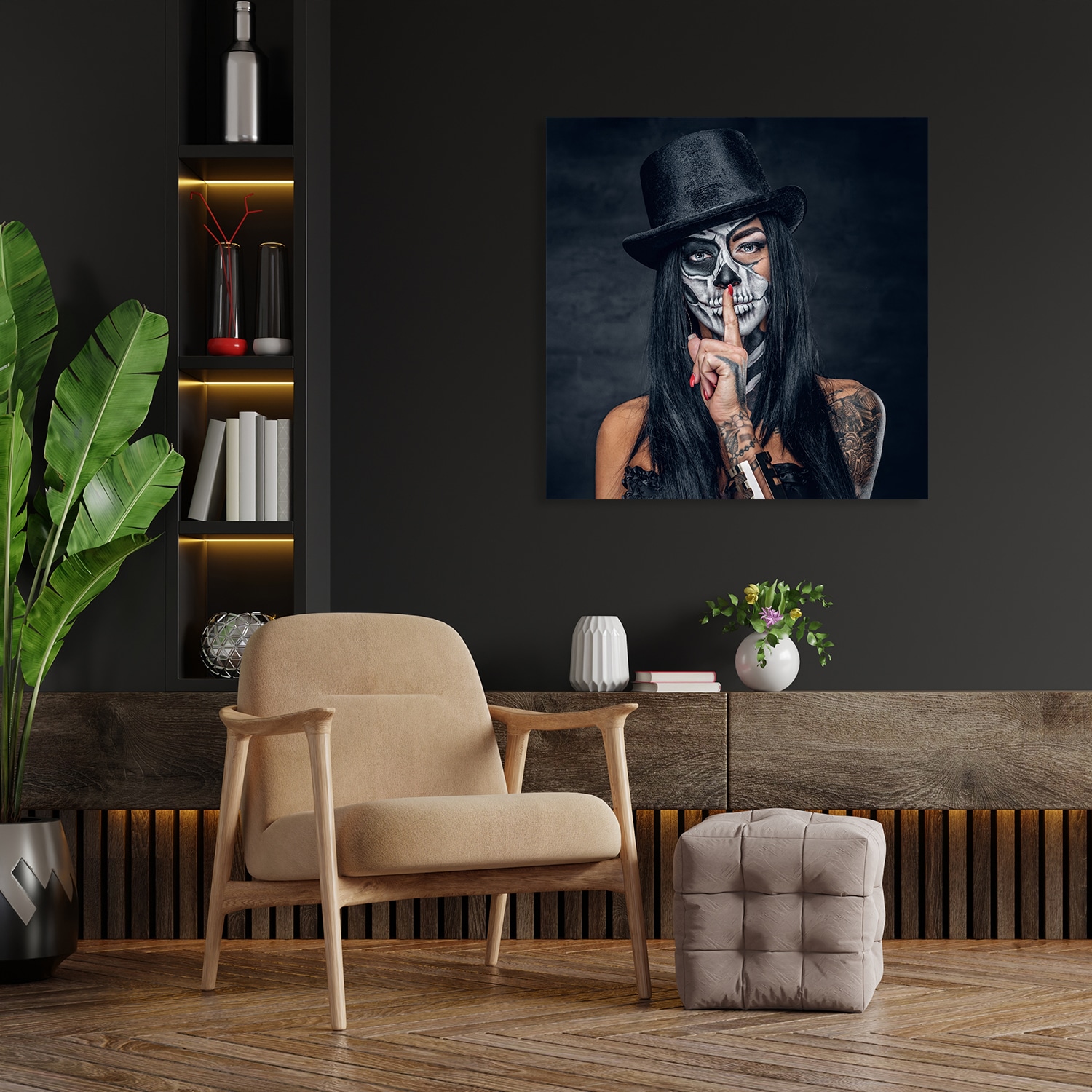 Affengeilebilder Leinwandbild »La Catrina - No Talk auf Keilrahmen gespannt« 1 Stk. tlg. Kunstdruck Wandbild Bild in verschiedenen Formaten