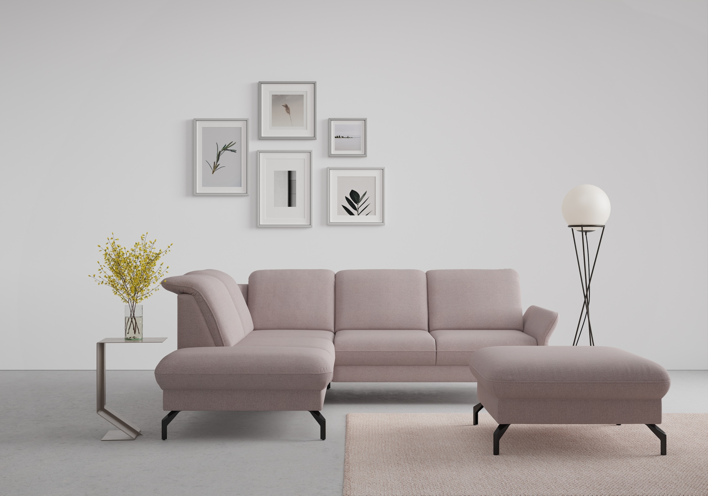 sit&more Ecksofa »Fashion L-Form«, wahlweise mit Kopfteilverstellung und Vorziehsitz, motorisch