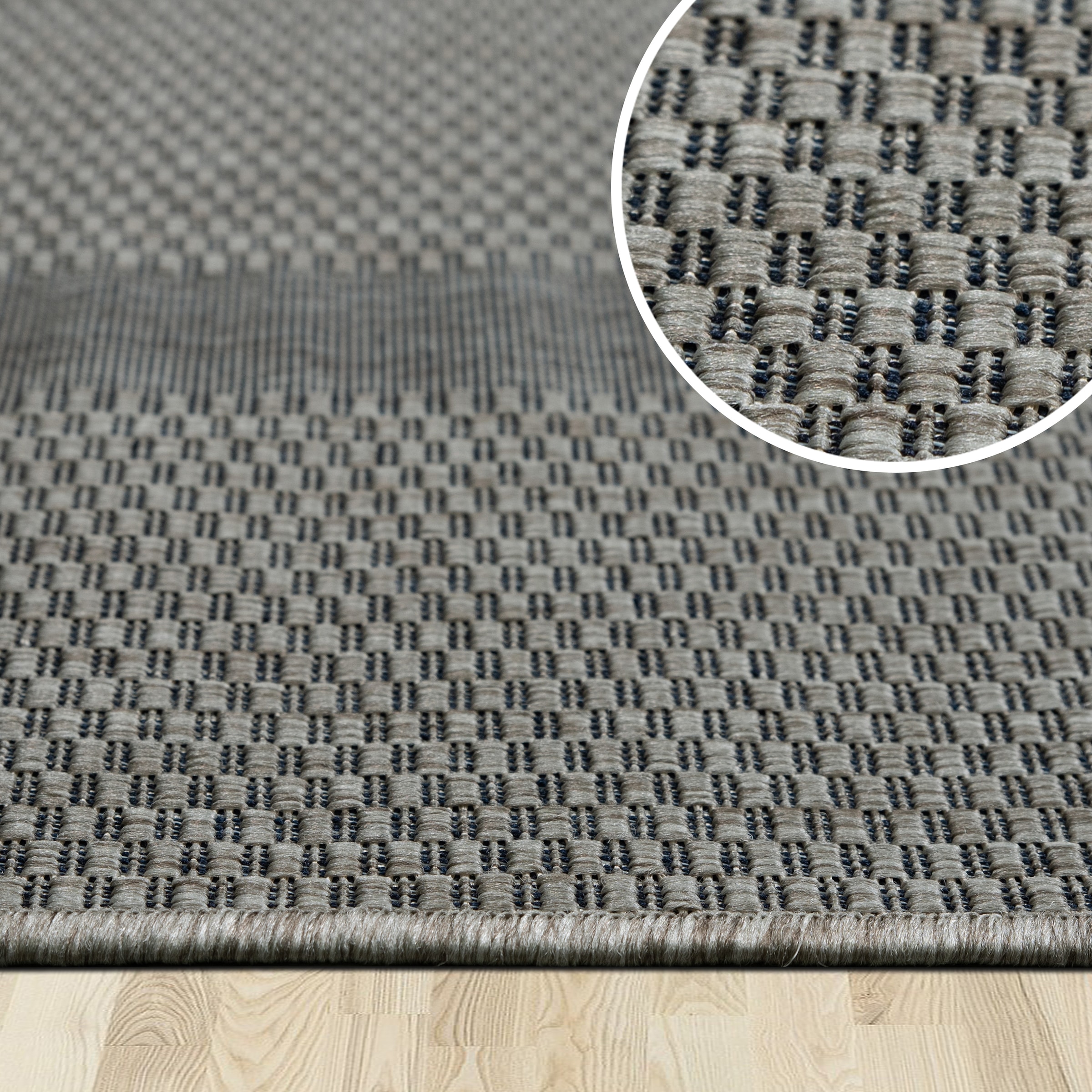 my home Teppich »Venedig Bordüre auch als Läufer erhältlich«, rechteckig, 3 mm Höhe, In- und Outdoor geeignet, Sisal-Optik, Wetterfest & UV-beständig