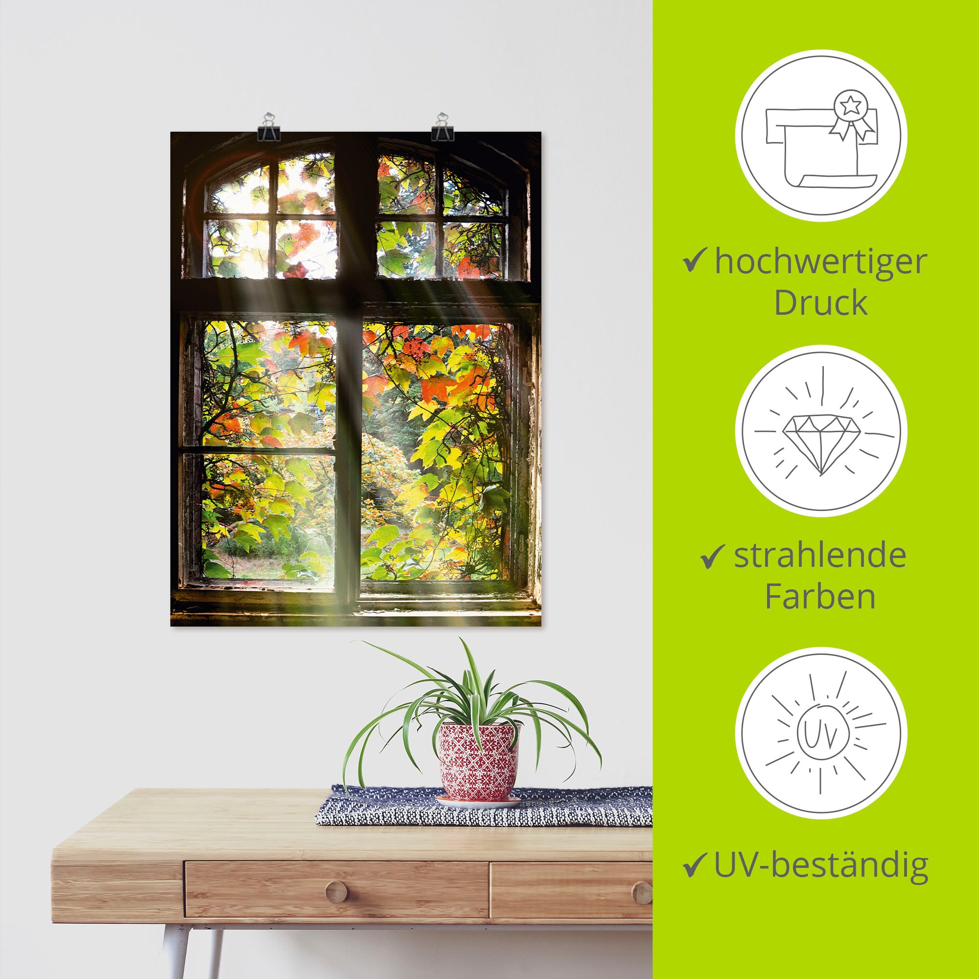 Artland Wandbild »Altbau«, Fenster & Türen, (1 St.), als Alubild, Outdoorbild, Leinwandbild, Poster, Wandaufkleber