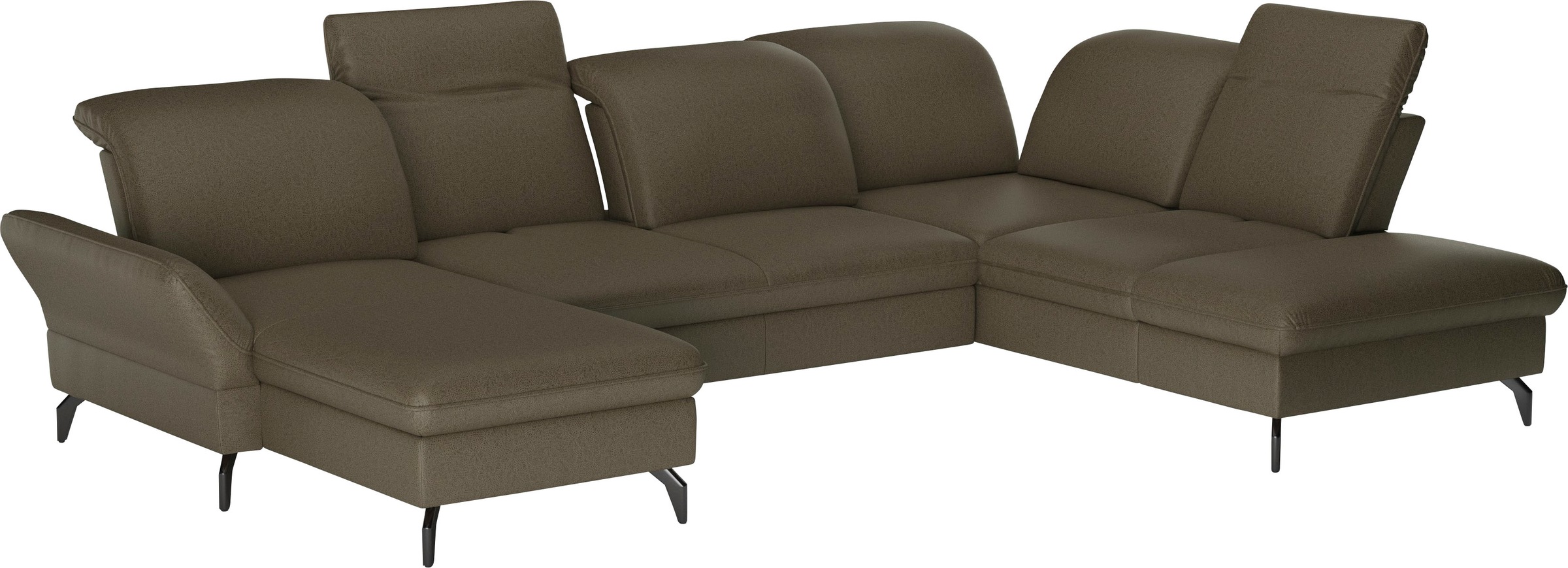 sit&more Wohnlandschaft »Leandro U-Form«, Wahlweise mit Bett-, Kopfteil - und Armlehnfunktion, sowie Bettkasten