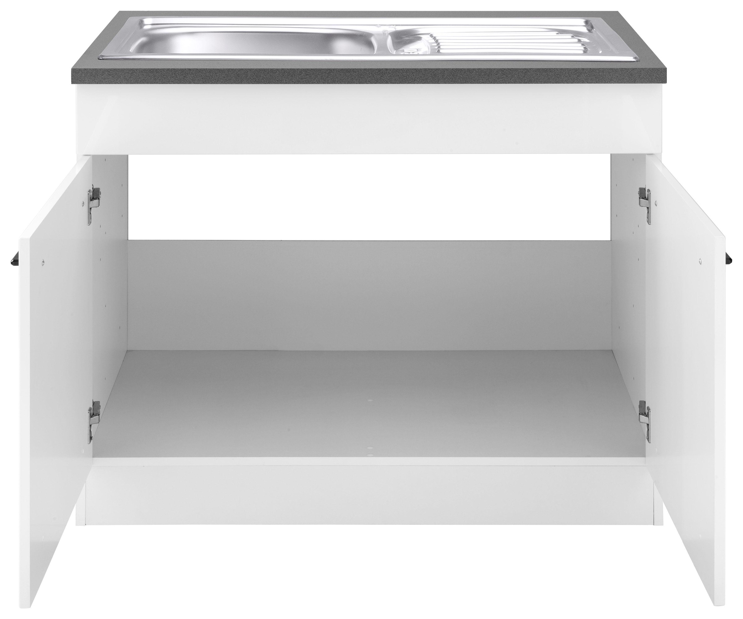 KOCHSTATION Spülenschrank »KS-Tulsa«, 100 cm breit, 2 Türen, Metallgriff, MDF Front, inkl. Einbauspüle