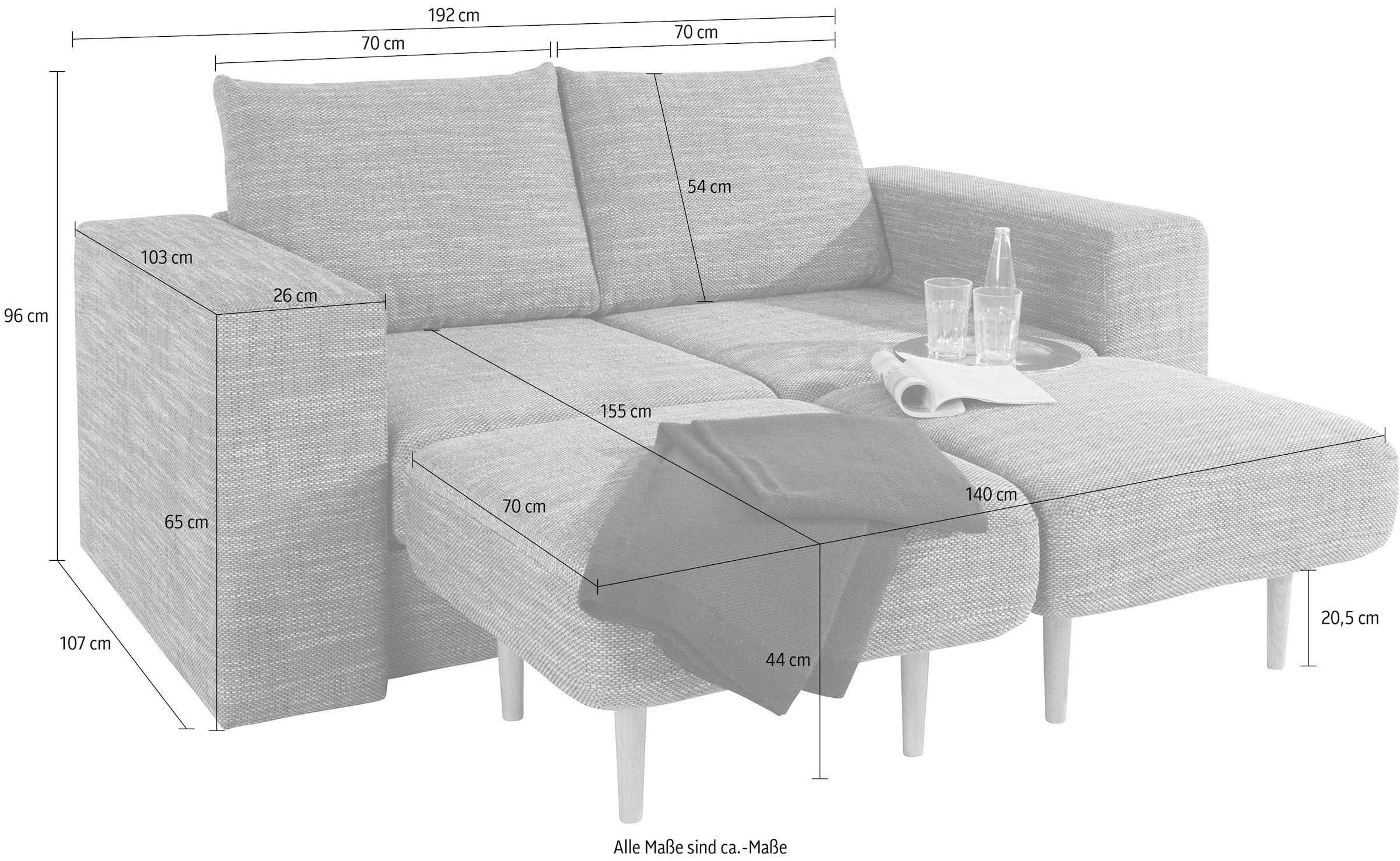 LOOKS by Wolfgang Joop 2,5-Sitzer »Looksv« Verwandlungssofa: aus Sofa wird Sofa mit 2 Hockern