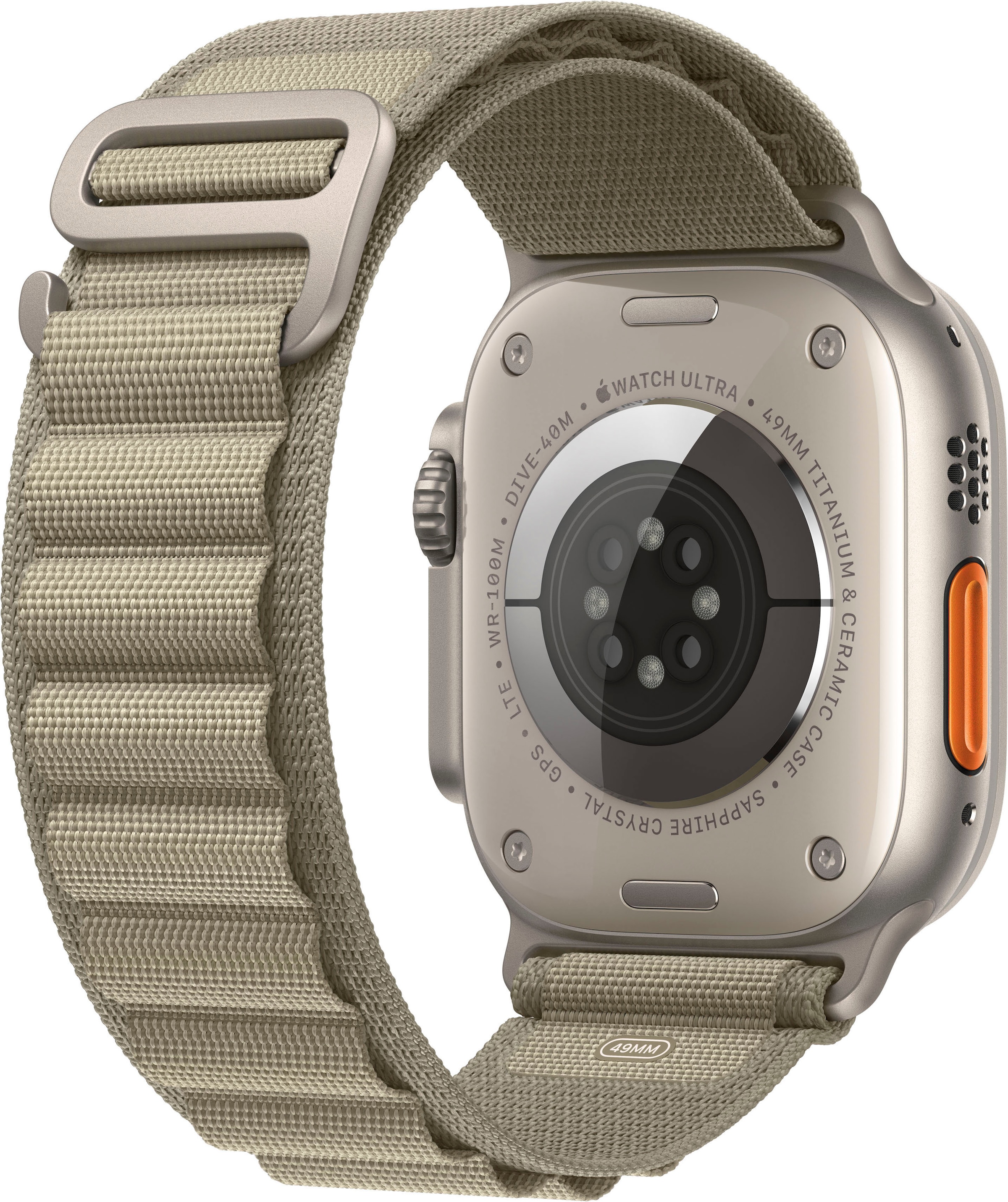 Apple Smartwatch »Watch Ultra 2 GPS 49 mm + Cellular Titanium M«, (Watch OS 10 Alpine Loop)
