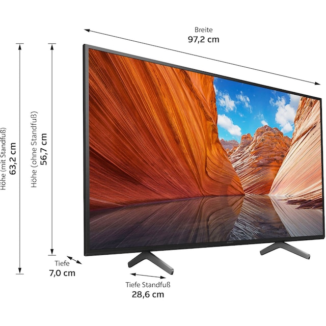 Sony LCD-LED Fernseher »KD-43X80J«, 108 cm/43 Zoll, 4K Ultra HD, Google TV,  Smart TV auf Rechnung bestellen