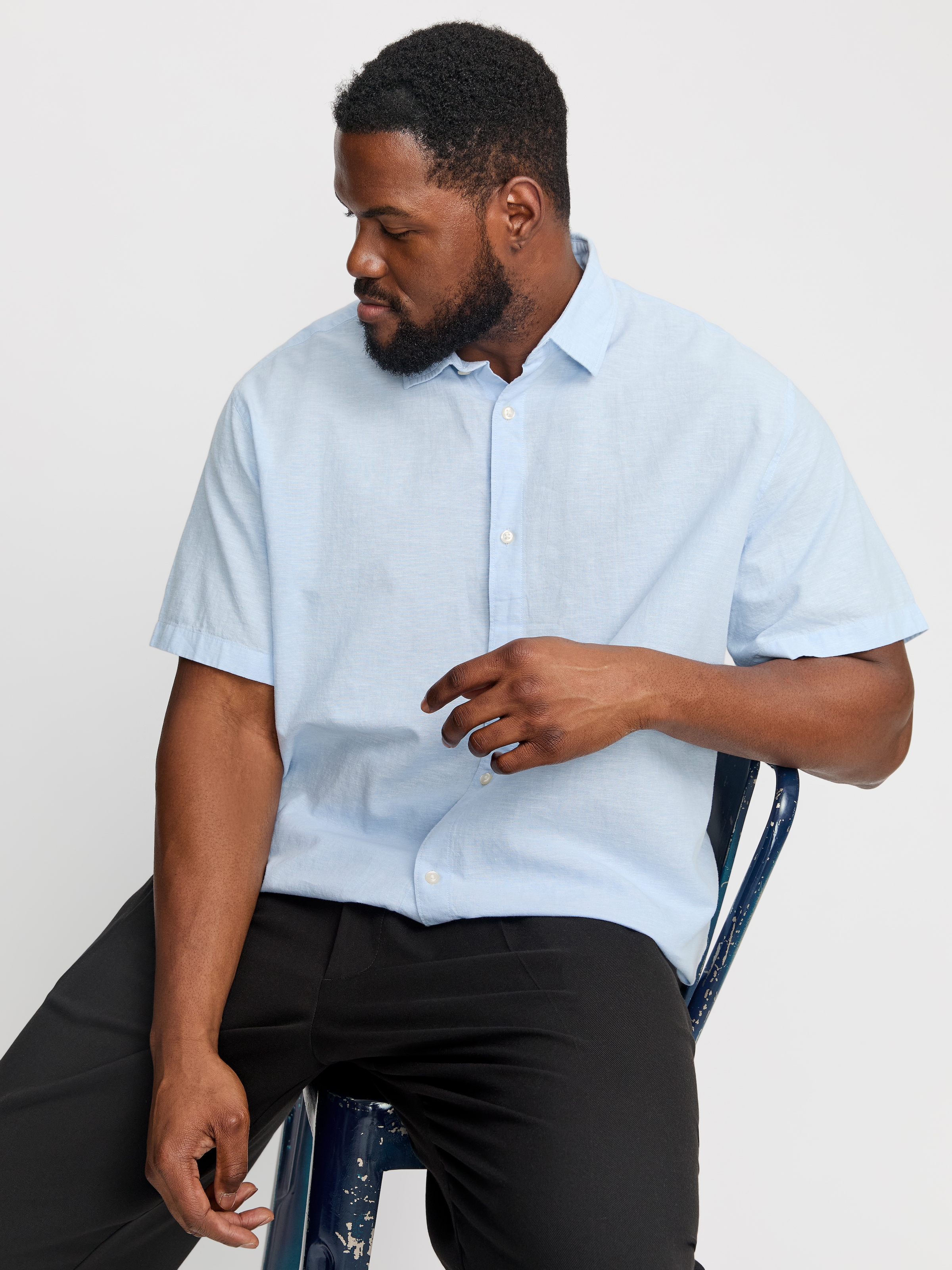 Jack & Jones PlusSize Kurzarmhemd »JJEBREEZE SHIRT SS SN PLS«, mit Hemdkragen