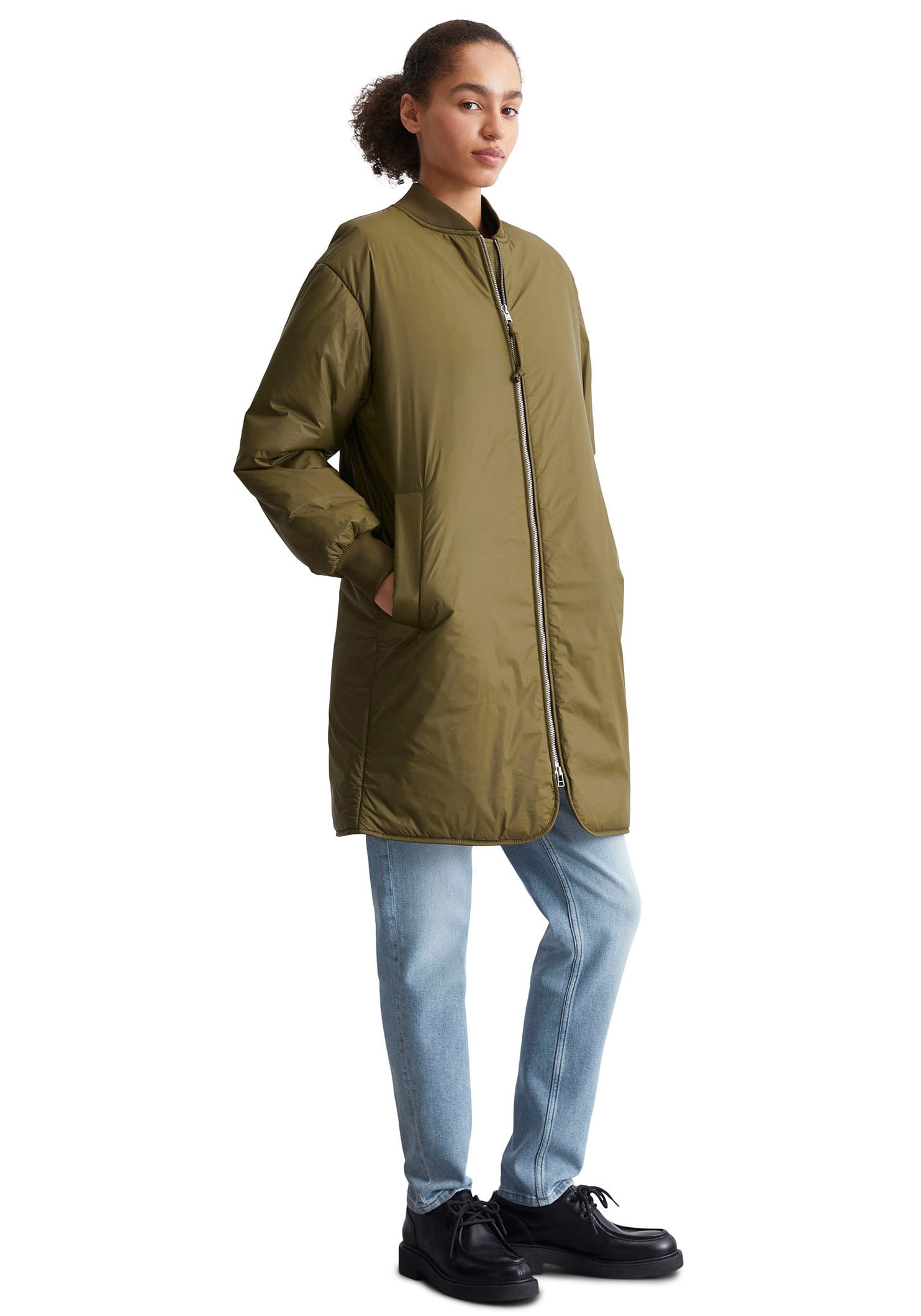 Marc O'Polo DENIM Kurzmantel, im Long-Bomber-Look