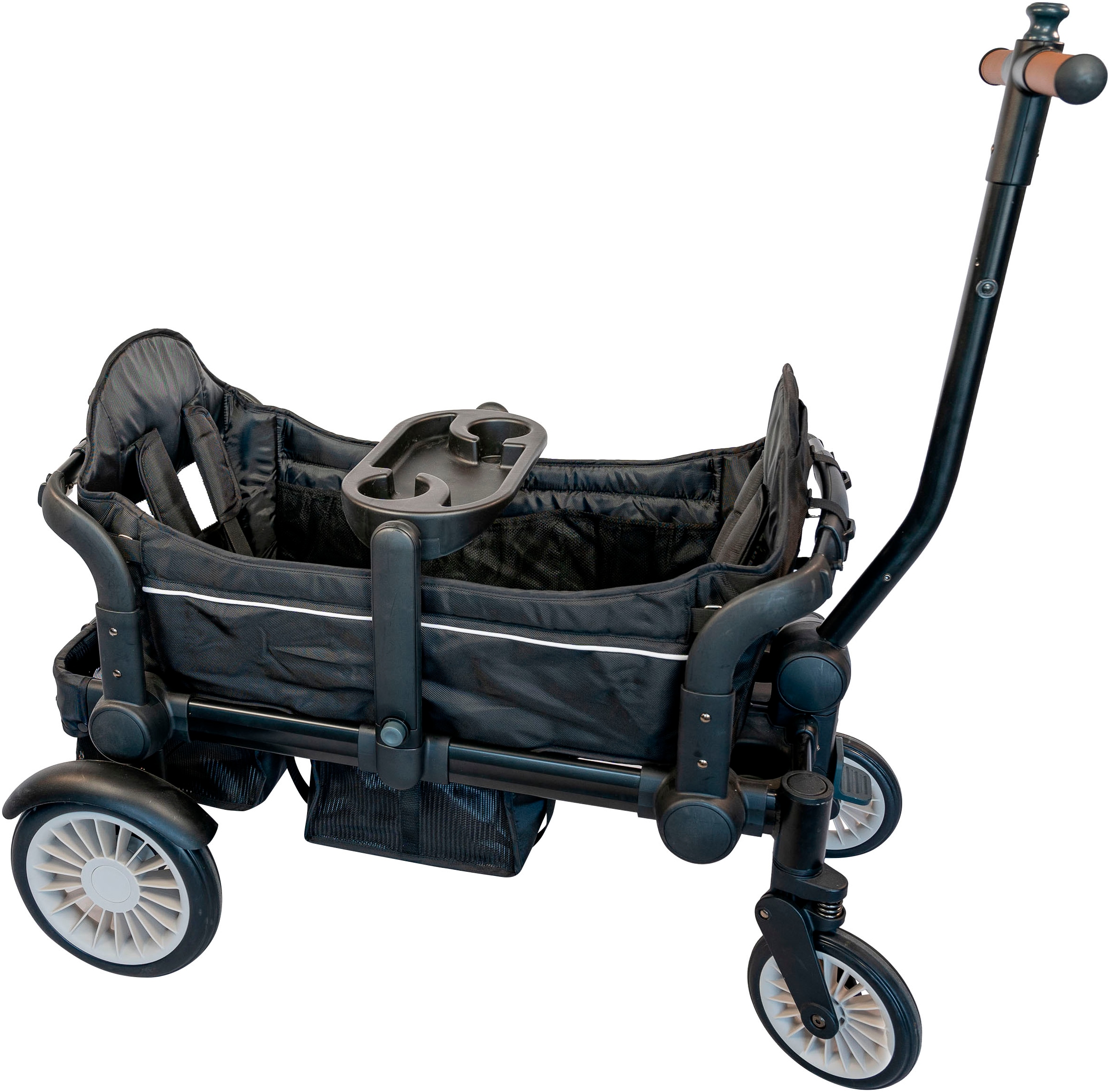 BabyGo Bollerwagen »Cozy Rider«, (Set, 7 tlg., inkl. 2x Sonnenschutz, Tisch, Moskito- u. Regenschutz, Flaschenhalter), klein zusammenfaltbar