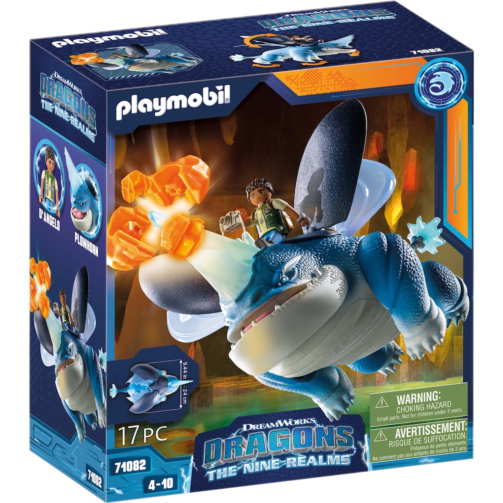 Playmobil® Konstruktions-Spielset »Dragons: The Nine Realms - Plowhorn & D'Angelo (71082)«, (17 St.), Made in Germany