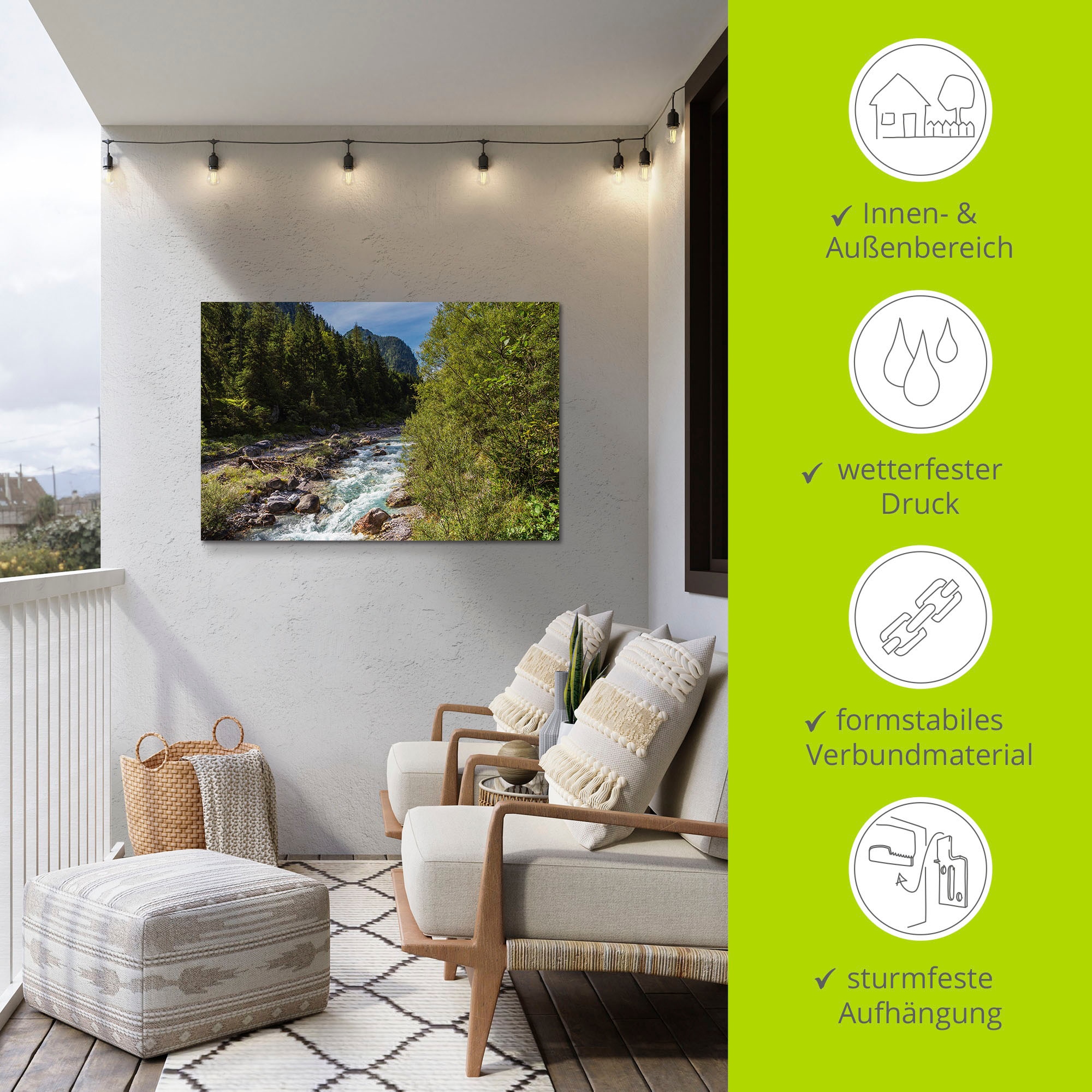 Artland Alu-Dibond-Druck »Wimbachtal Ramsau Berchtesgadener Land«, Berge & Alpenbilder, (1 St.), für Innen- und Außenbereich geeignet, Outdoorbild