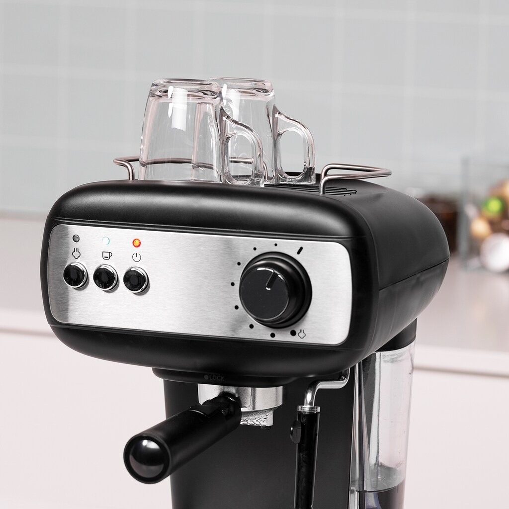 Tristar Espressomaschine »CM-2276-DE«, mit Tassenwärmer und Milchschaum-Düse, 20-bar