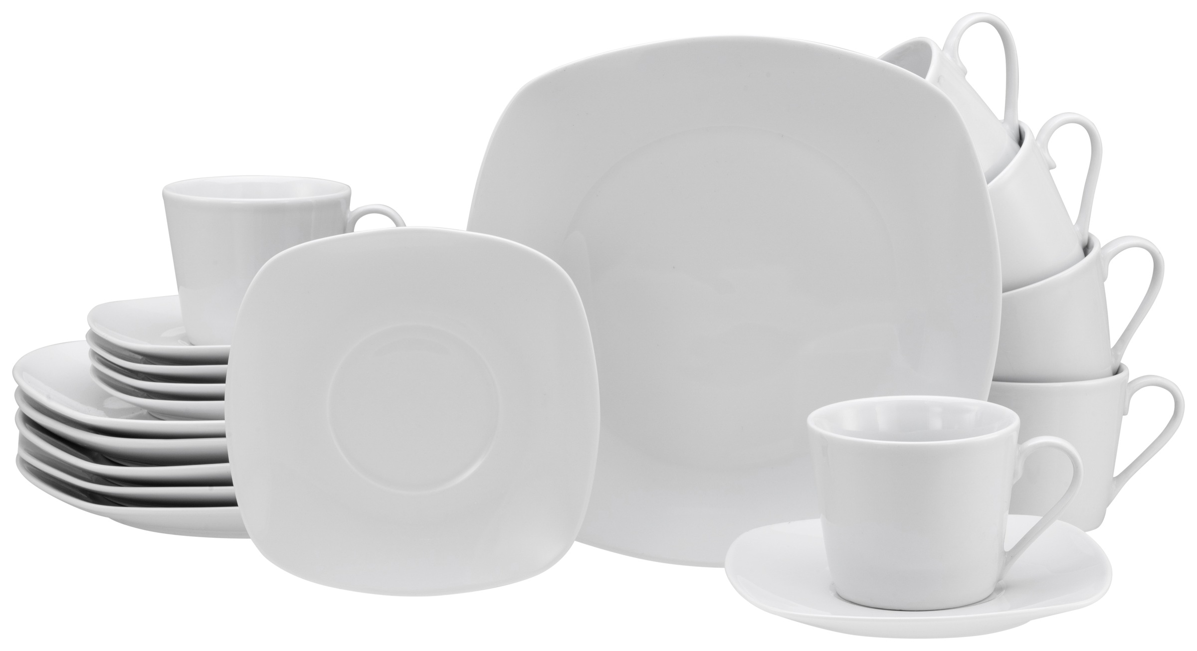 CreaTable Kaffeeservice Amelie weiß Porzellan 18 tlg. günstig online kaufen