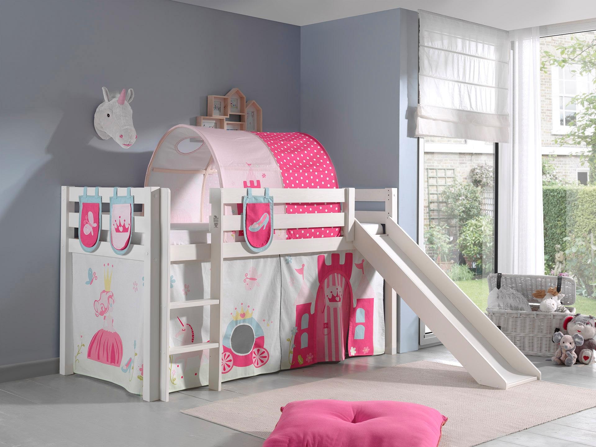 Vipack Hochbett "Pino, Spielbett massiv Kiefer, stabil gebaut, 3 Korpusfarb günstig online kaufen