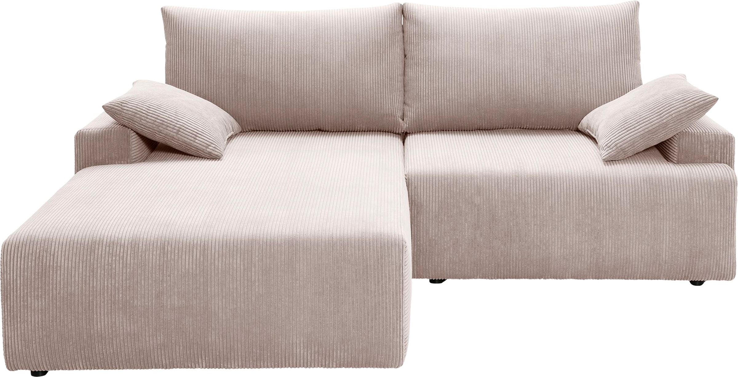 exxpo - sofa fashion Ecksofa »Orinoko, aktuelles Design und hoher Sitzkomfort, L-Form«, inkl. Bettfunktion und Bettkasten, schöne Farben im angesagten Cord