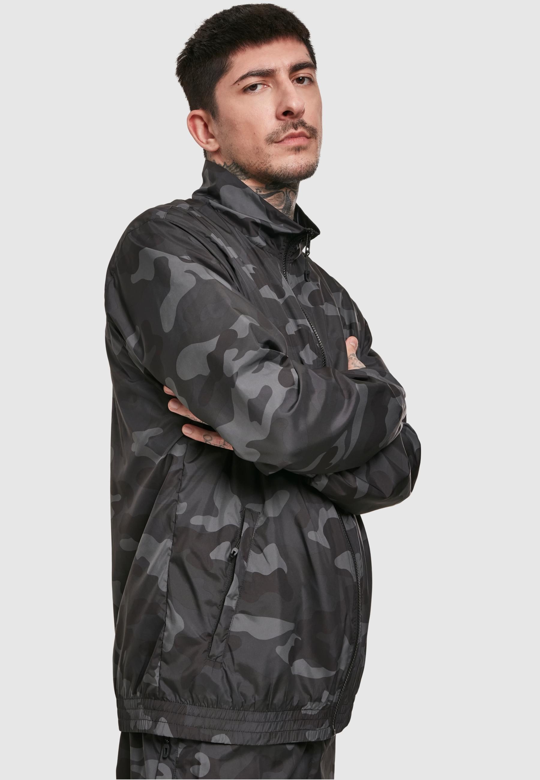 URBAN CLASSICS Anorak »Urban Classics Herren Camo Track Jacket« 1 Stk. tlg. ohne Kapuze