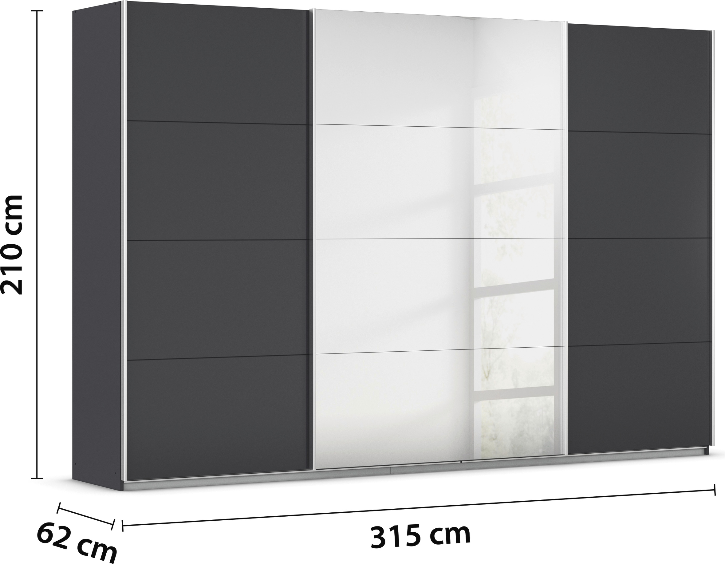 rauch Schwebetürenschrank »Kleiderschrank Schrank Garderobe AGORDO«, Top Innenausstattung, in 4 Breiten und 2 Höhen MADE IN GERMANY