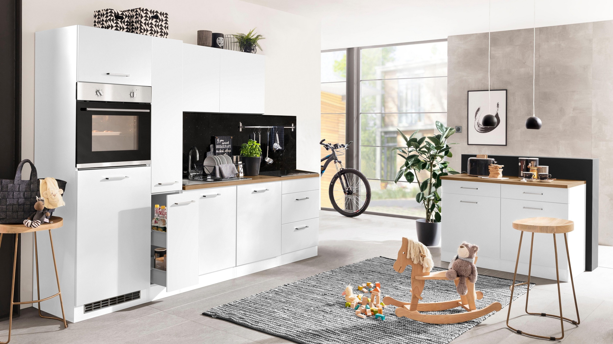KOCHSTATION Küchenzeile »KS-Kehl«, ohne E-Geräte, Breite 270 cm, für Kühlschrank
