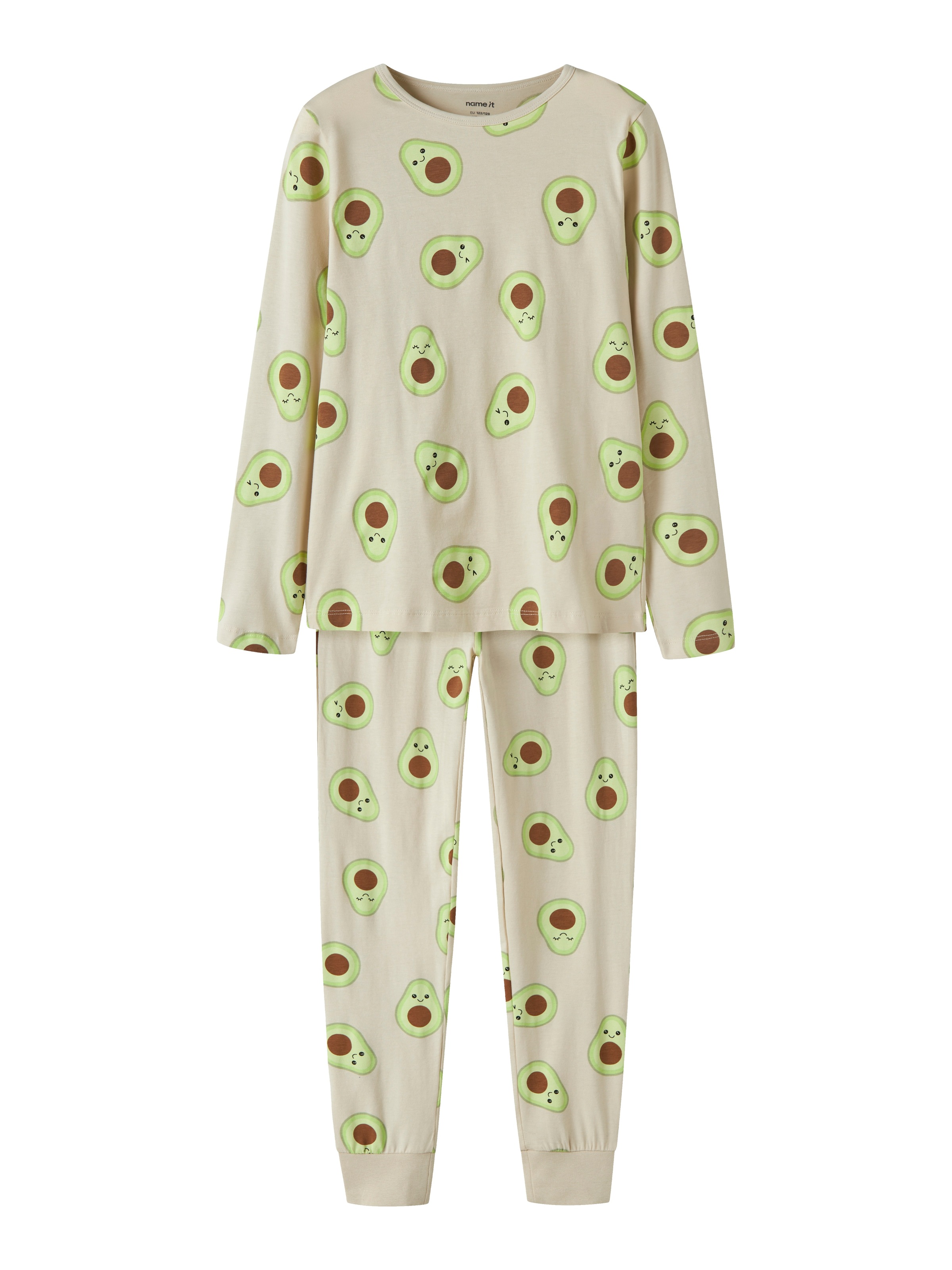Name It Schlafanzug »NKFNIGHTSET OATMEAL AVOCADO NOOS« Set, 2 tlg. im lustigen Avocado-Alloverprint
