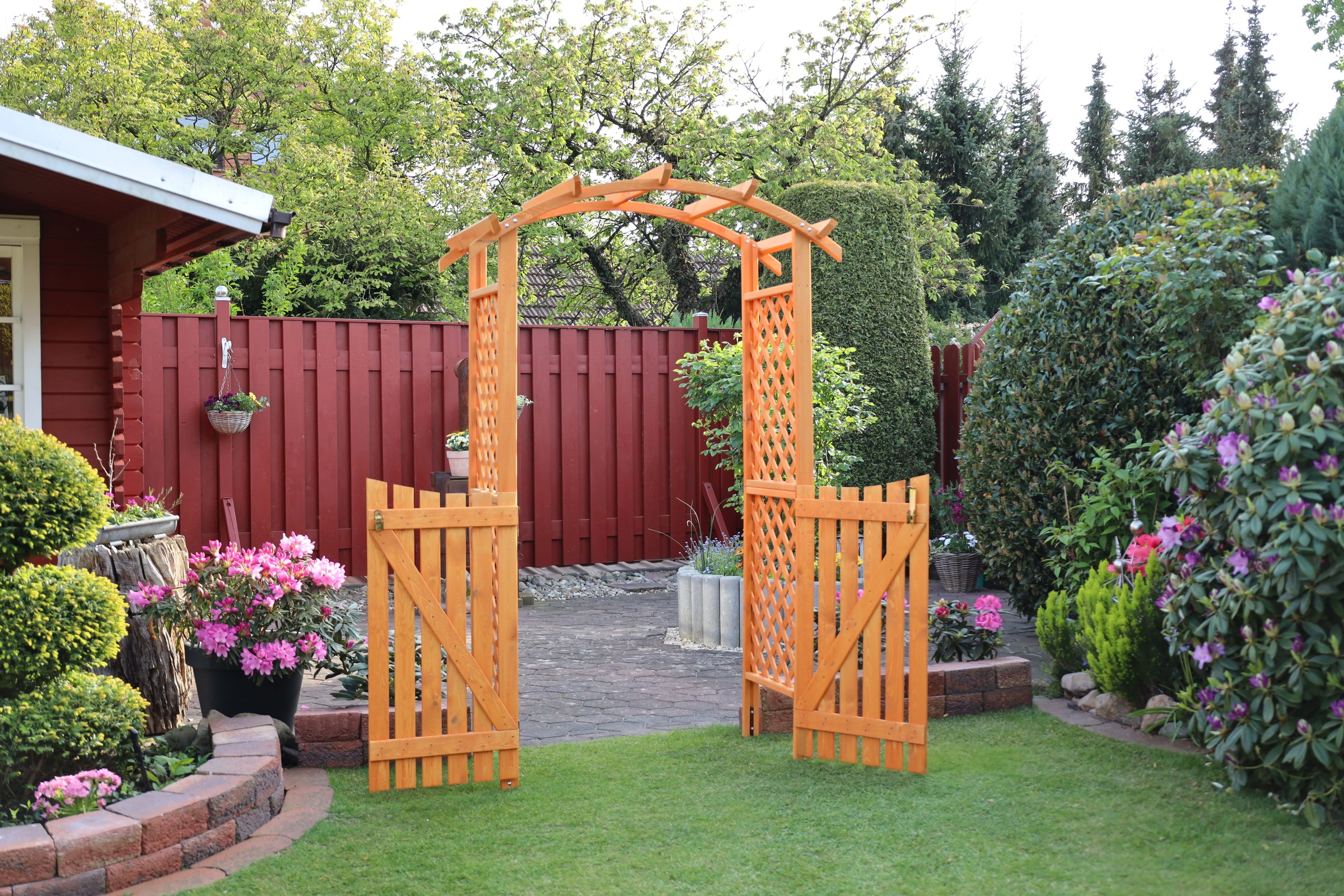 promadino Rosenbogen »Pergola Diana«, BxTxH: 132x70x206 cm, mit Türen