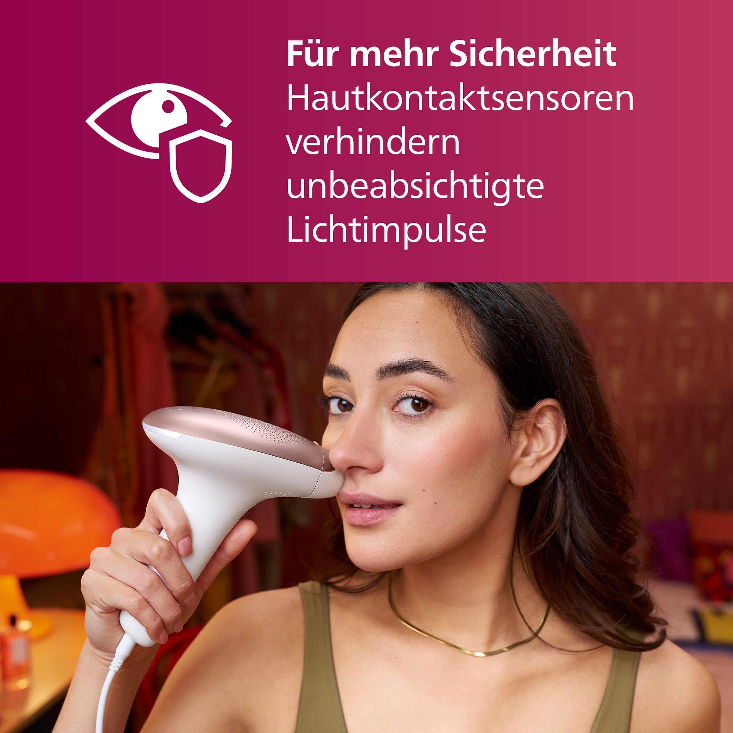 Philips IPL-Haarentferner »Lumea S7000 BRI924/00«, 250000 Lichtimpulse, 2 Aufsätze (Körper und Gesicht), inkl. Visa Pure Mini-Gesichtsbürste