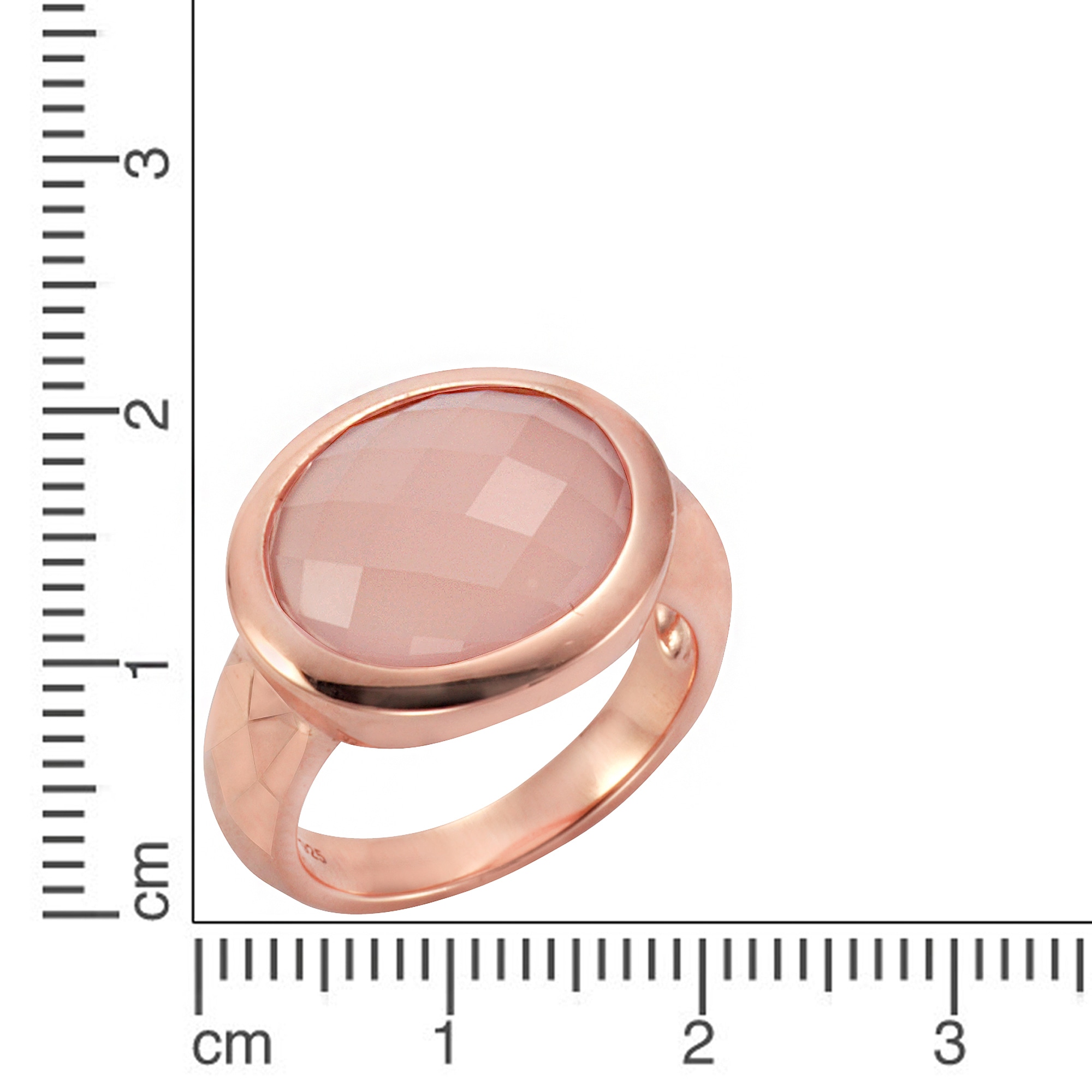 Jamelli Fingerring »925 Silber rosé vergoldet mit Chalcedon«