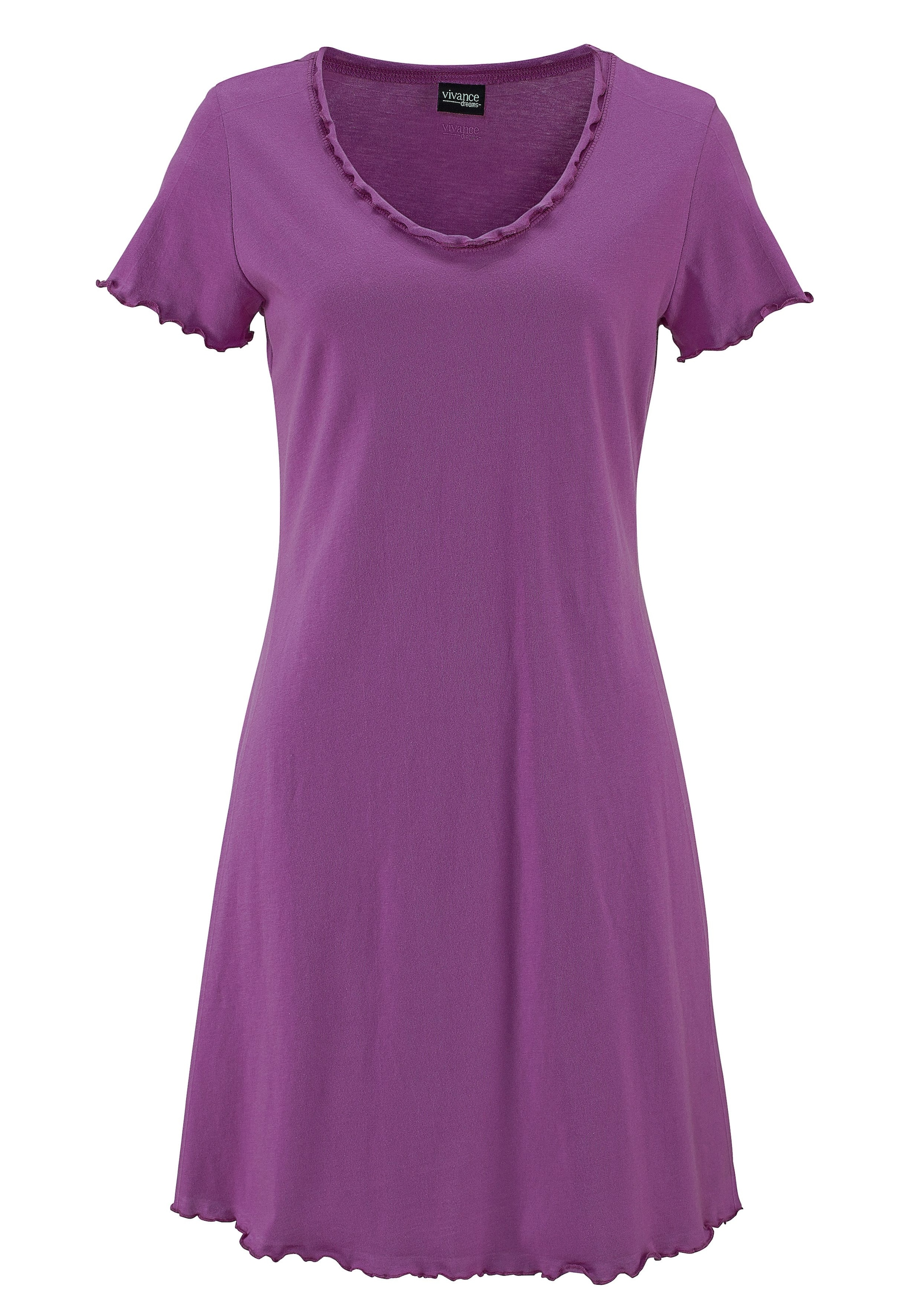 Vivance Dreams Nachthemd 2er-Pack,  mit Kräuselrändern